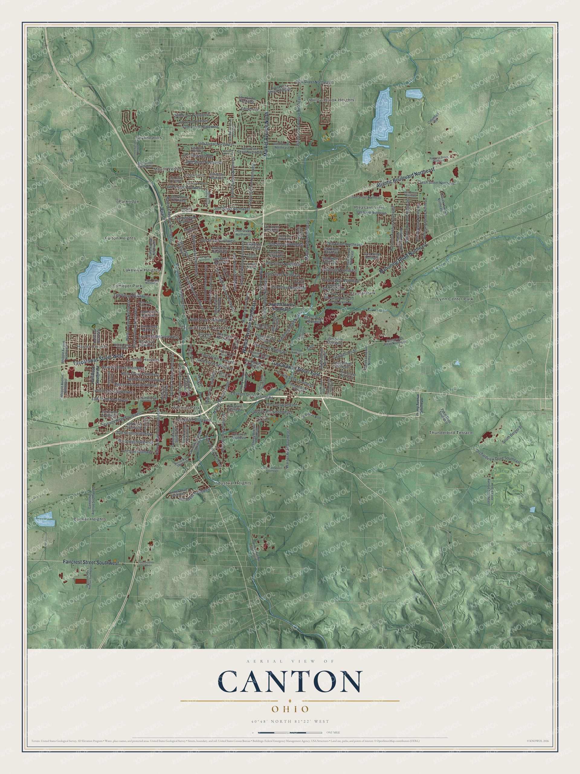 Watermarked full-map preview of Canton, Ohio