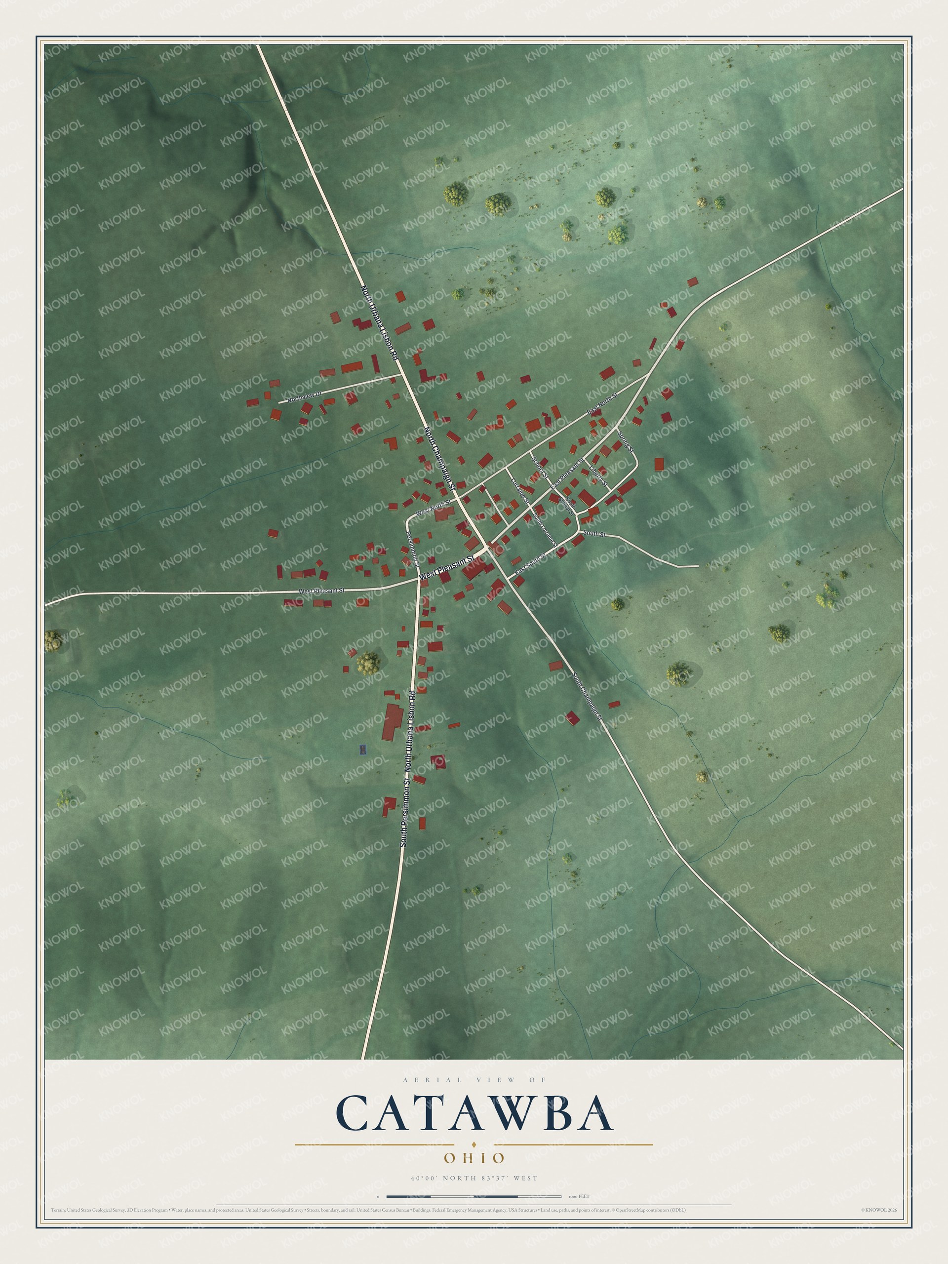 Watermarked full-map preview of Catawba, Ohio