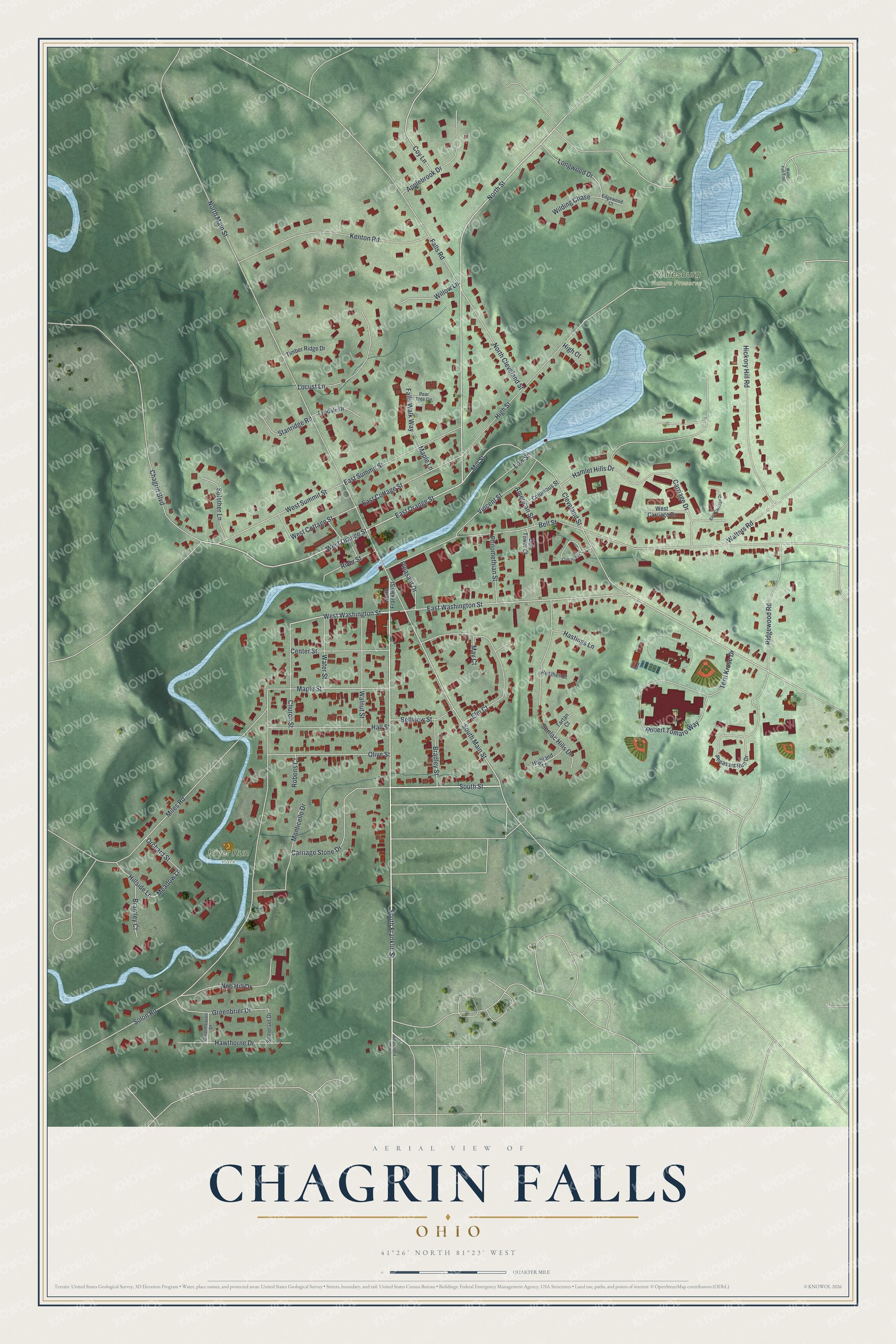Watermarked full-map preview of Chagrin Falls, Ohio