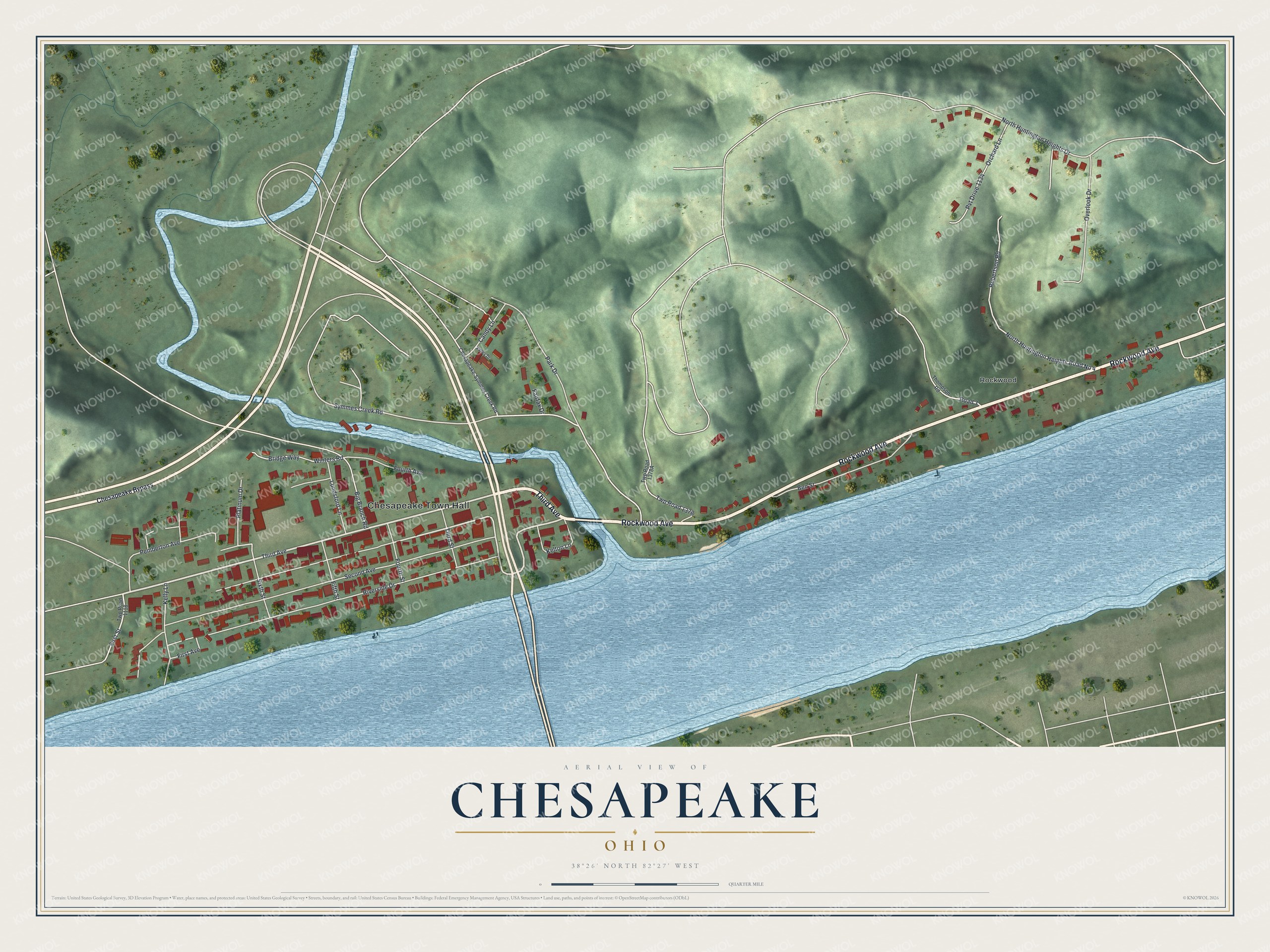 Watermarked full-map preview of Chesapeake, Ohio