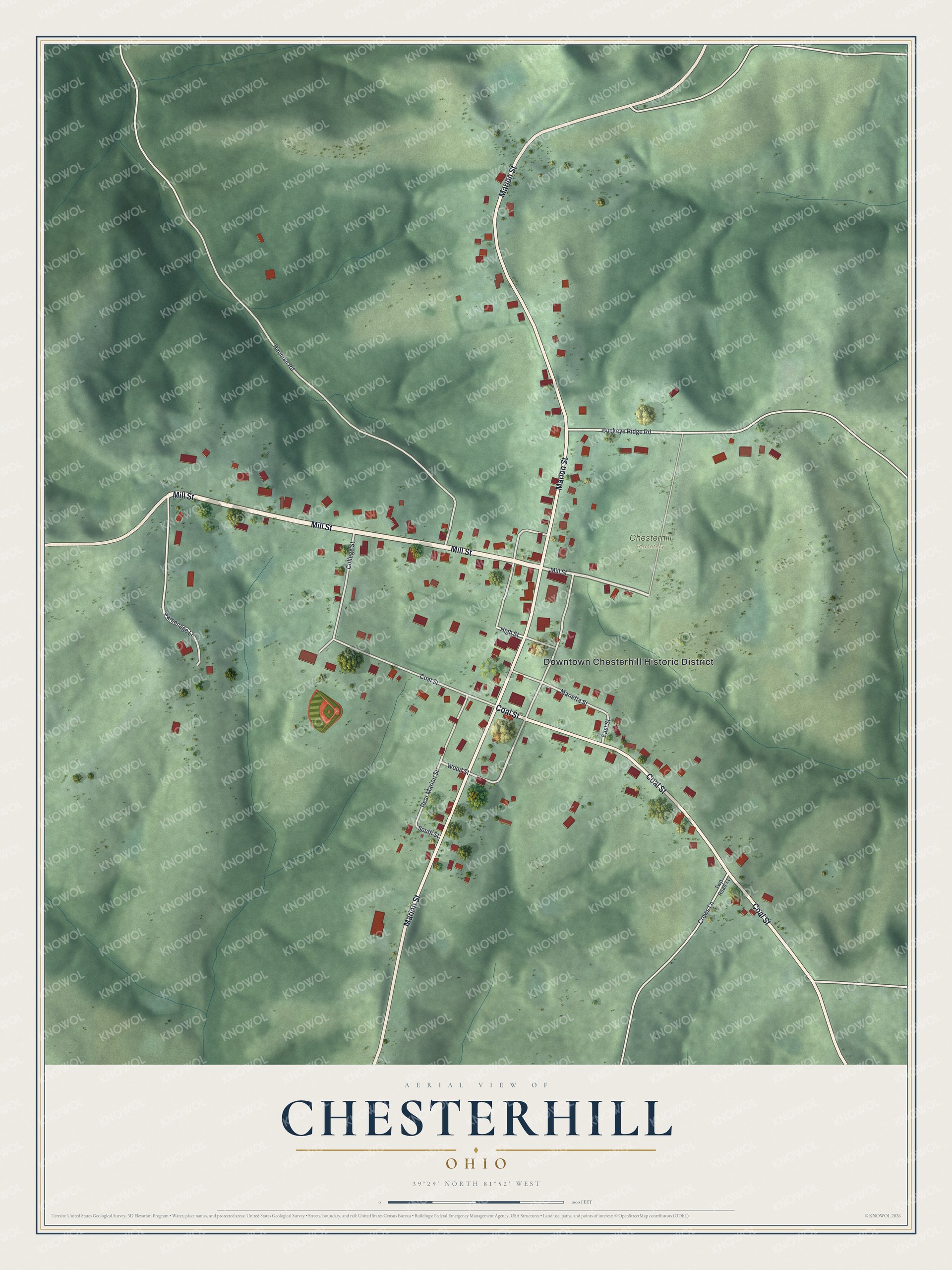 Watermarked full-map preview of Chesterhill, Ohio