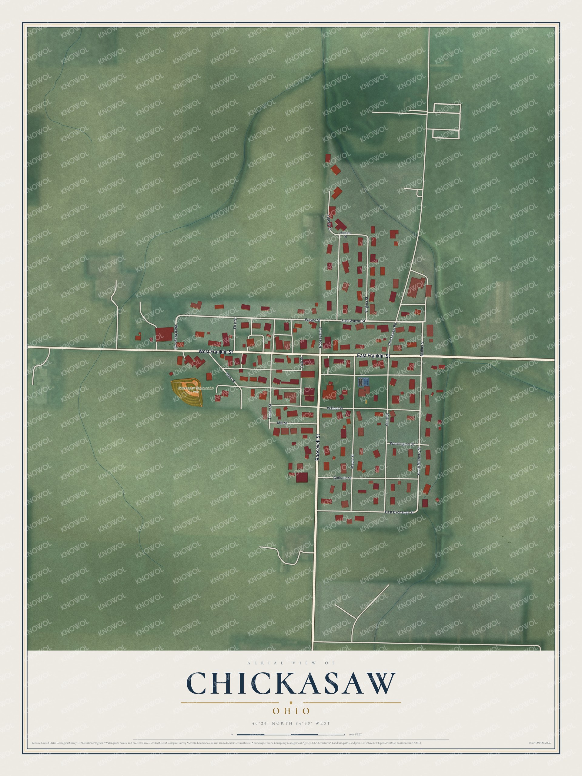 Watermarked full-map preview of Chickasaw, Ohio