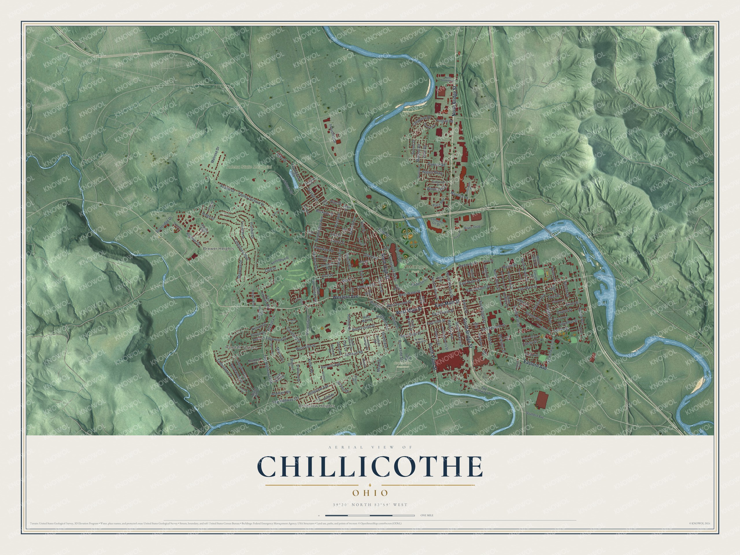 Watermarked full-map preview of Chillicothe, Ohio