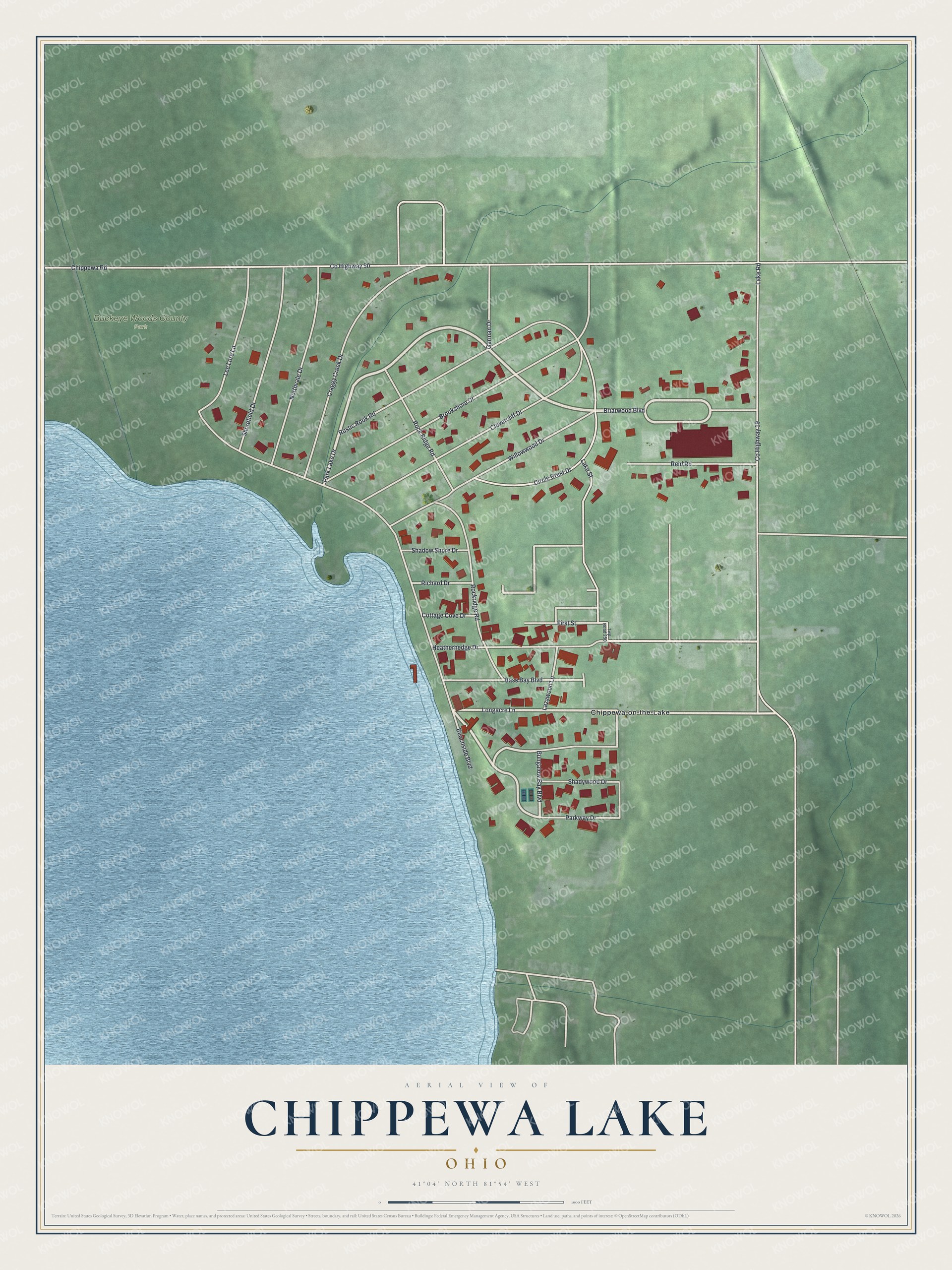 Watermarked full-map preview of Chippewa Lake, Ohio