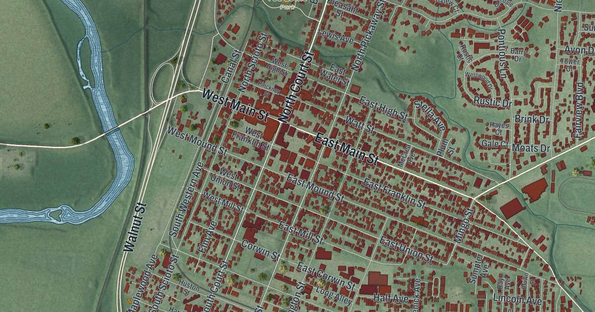 Map of Circleville, Ohio in 2026