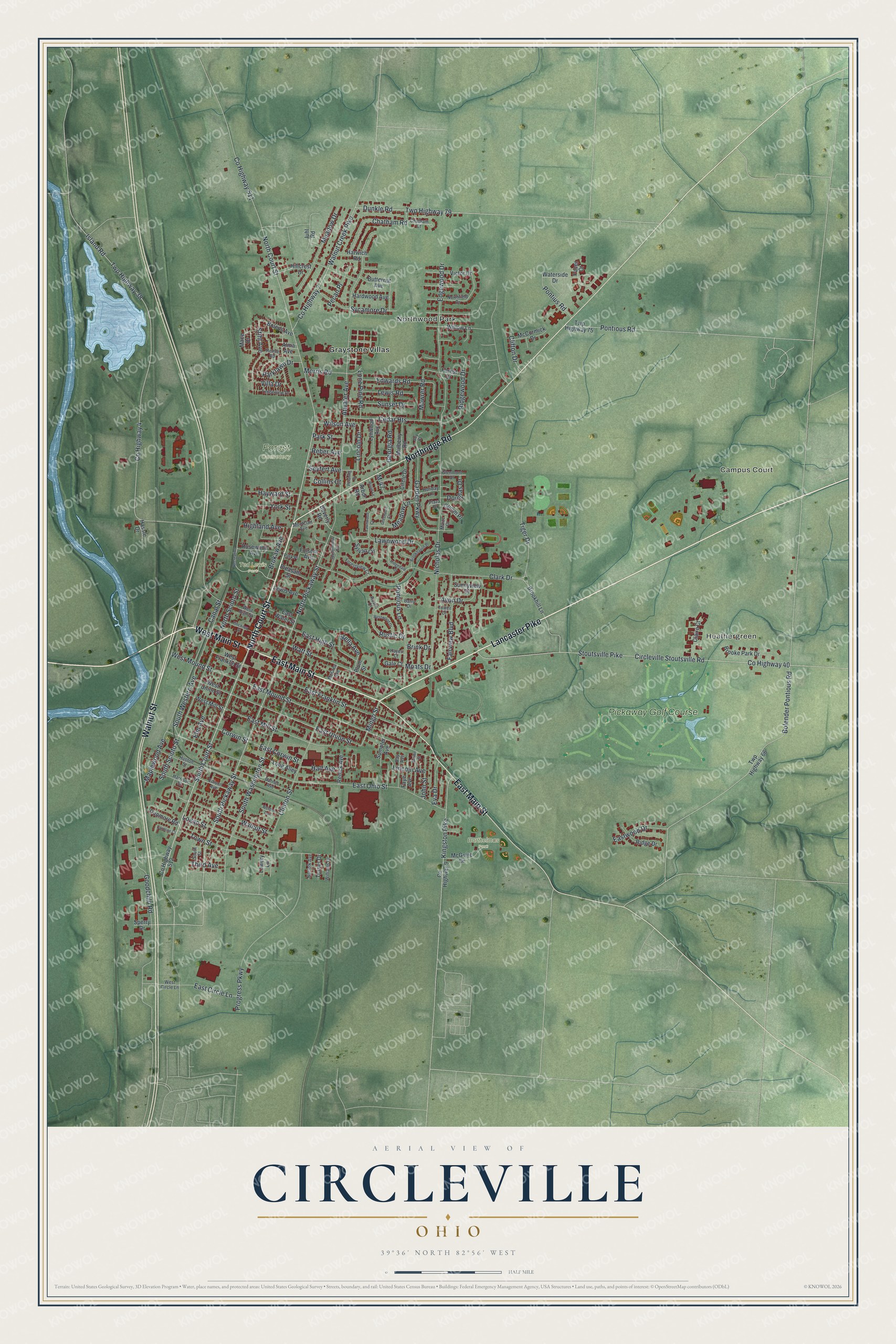 Watermarked full-map preview of Circleville, Ohio