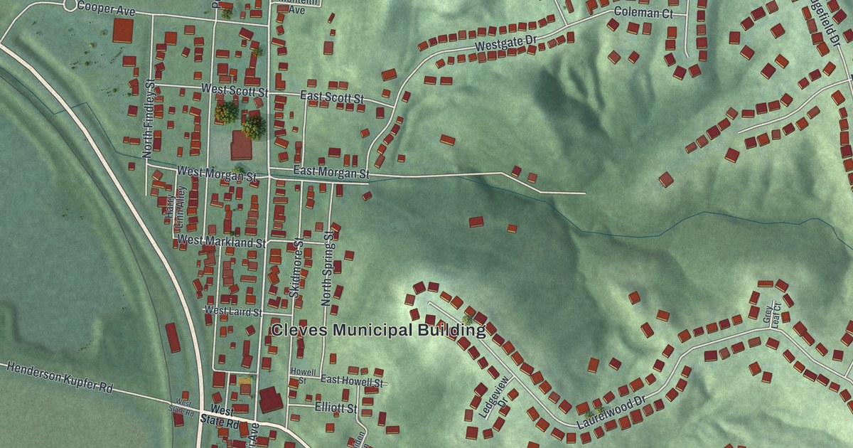 Map of Cleves, Ohio in 2026