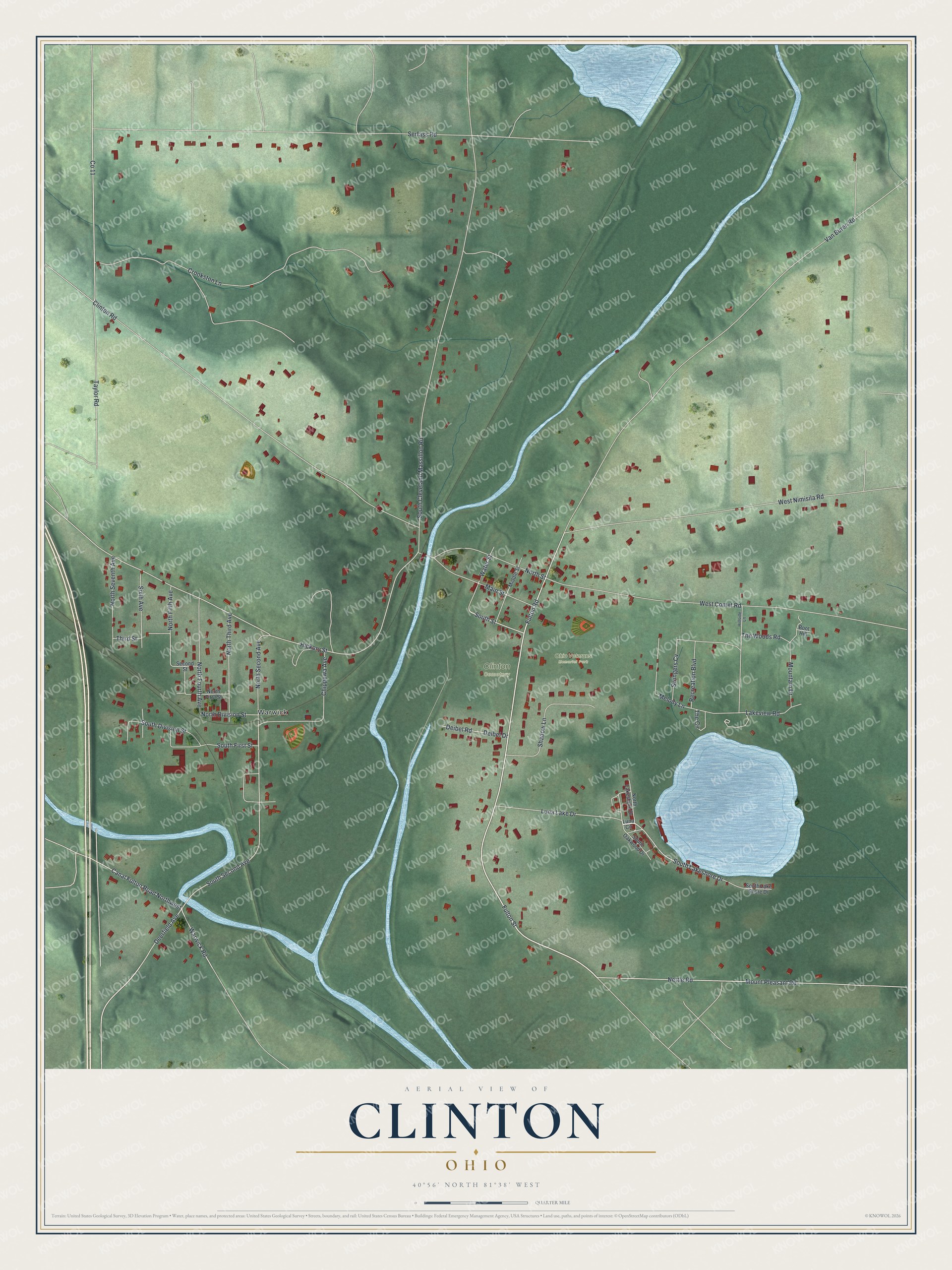 Watermarked full-map preview of Clinton, Ohio