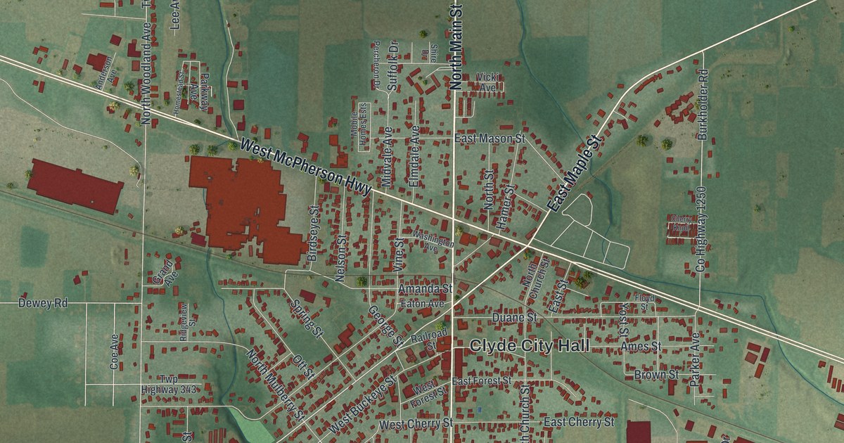 Map of Clyde, Ohio in 2026