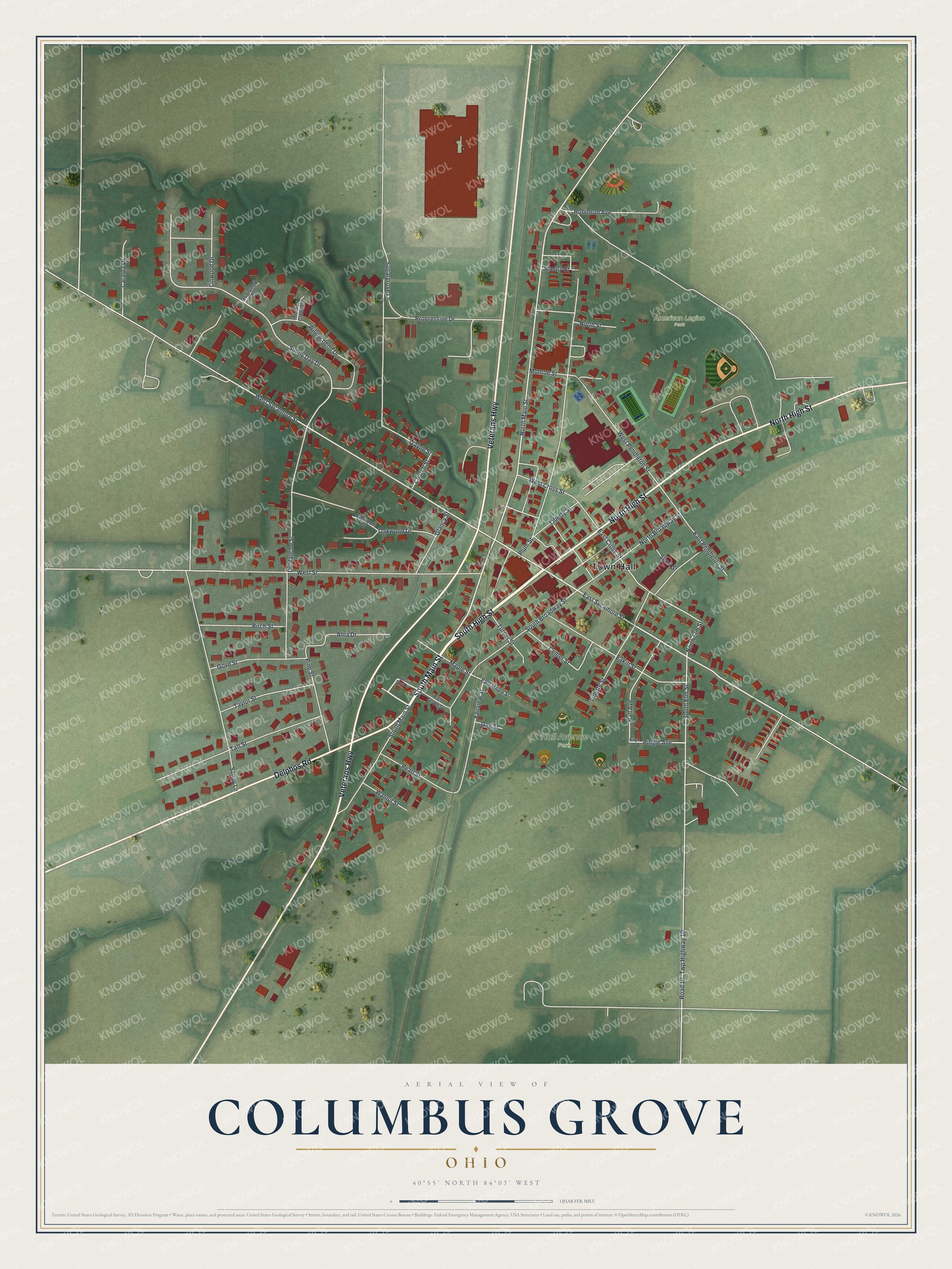 Watermarked full-map preview of Columbus Grove, Ohio