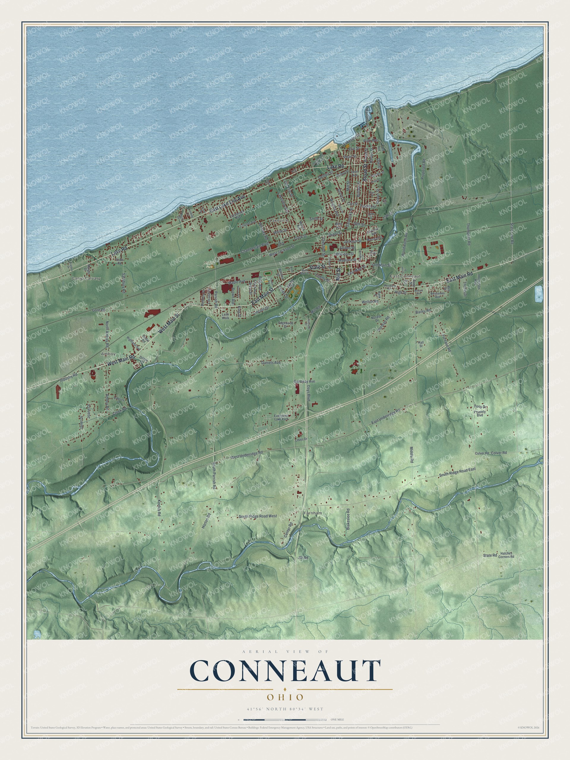 Watermarked full-map preview of Conneaut, Ohio