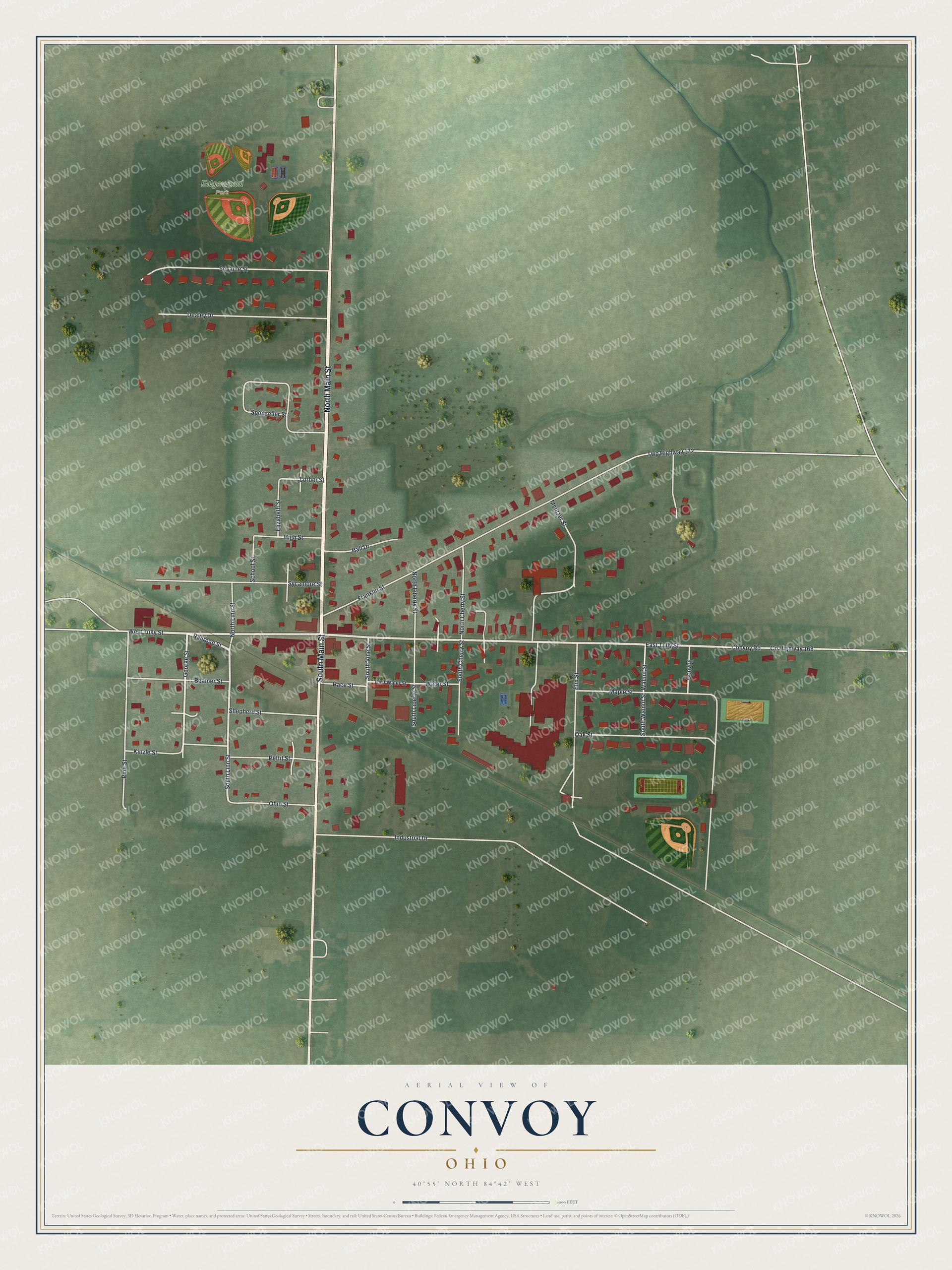 Watermarked full-map preview of Convoy, Ohio