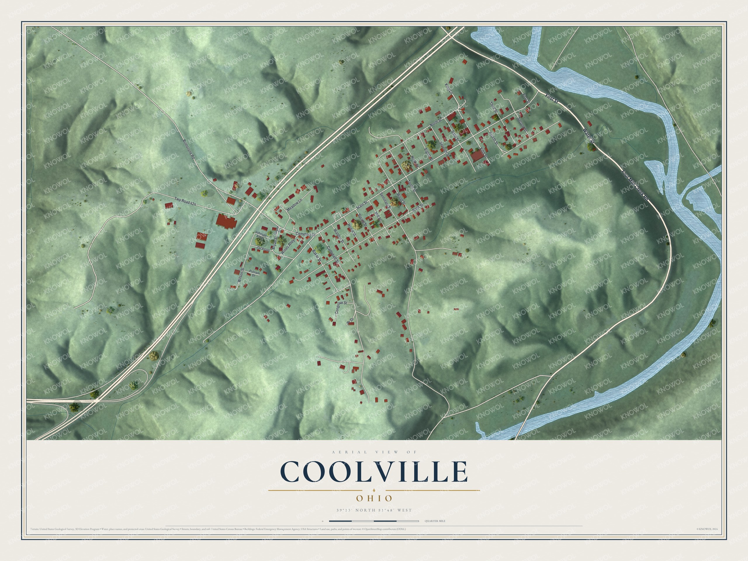 Watermarked full-map preview of Coolville, Ohio
