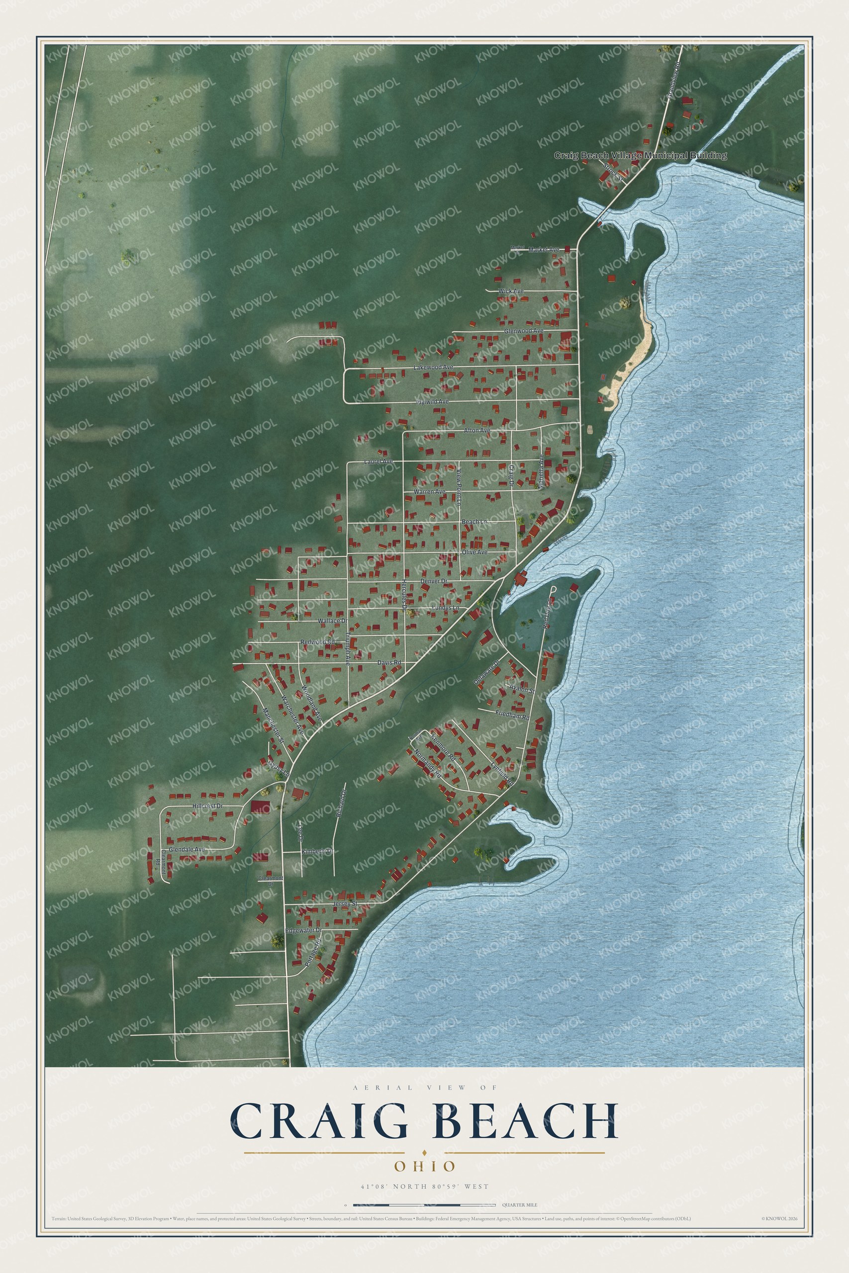 Watermarked full-map preview of Craig Beach, Ohio