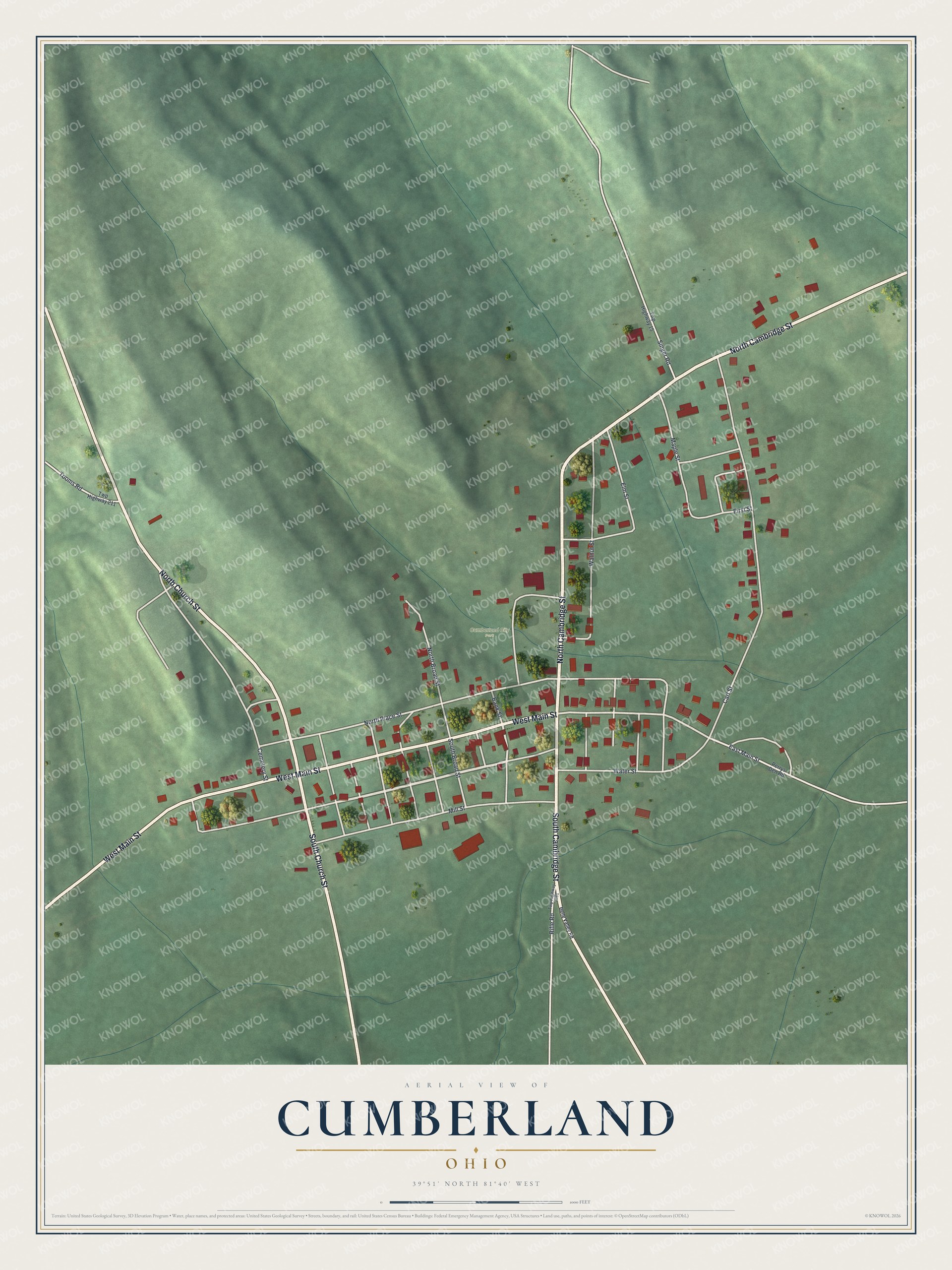Watermarked full-map preview of Cumberland, Ohio