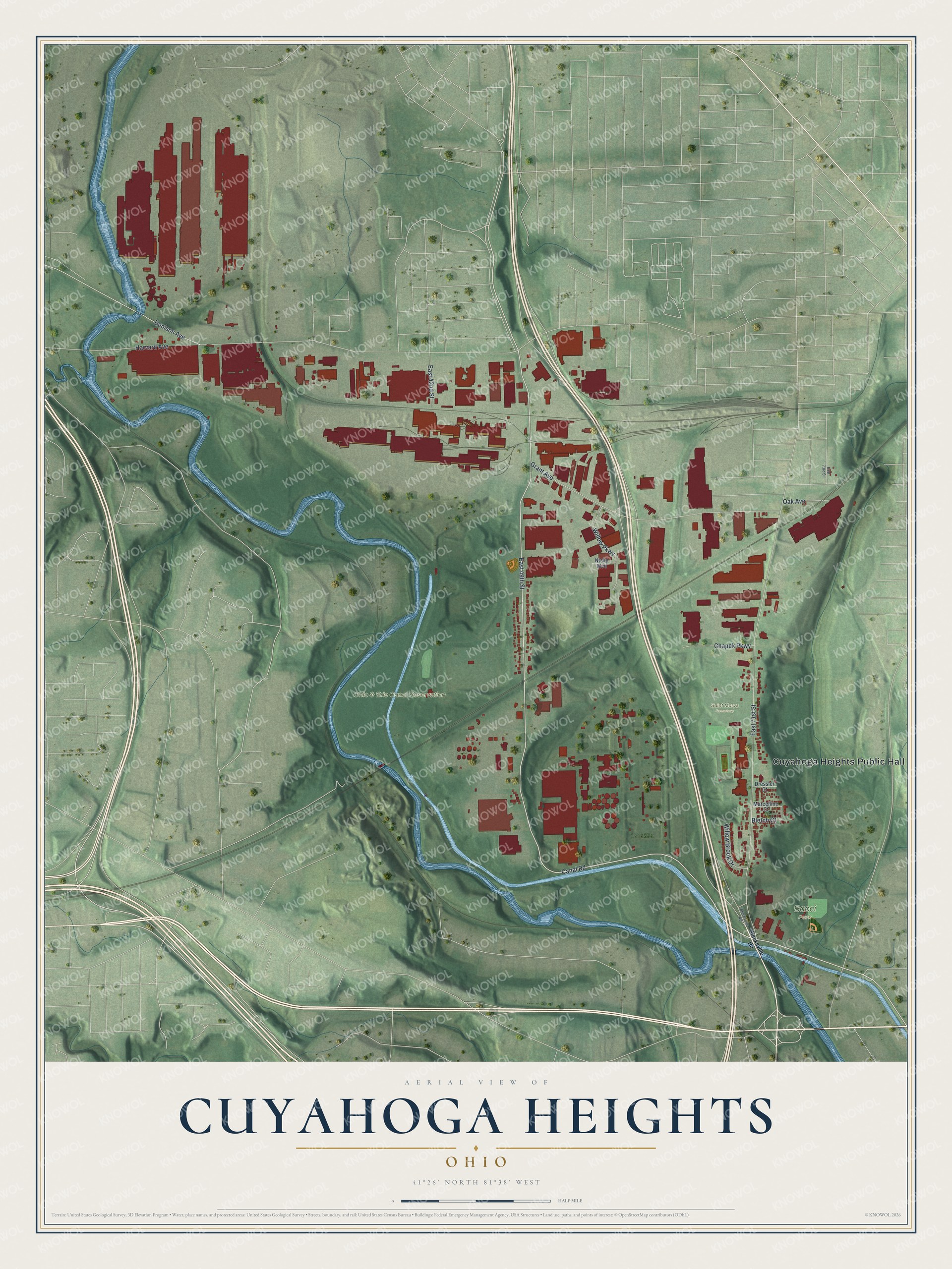 Watermarked full-map preview of Cuyahoga Heights, Ohio