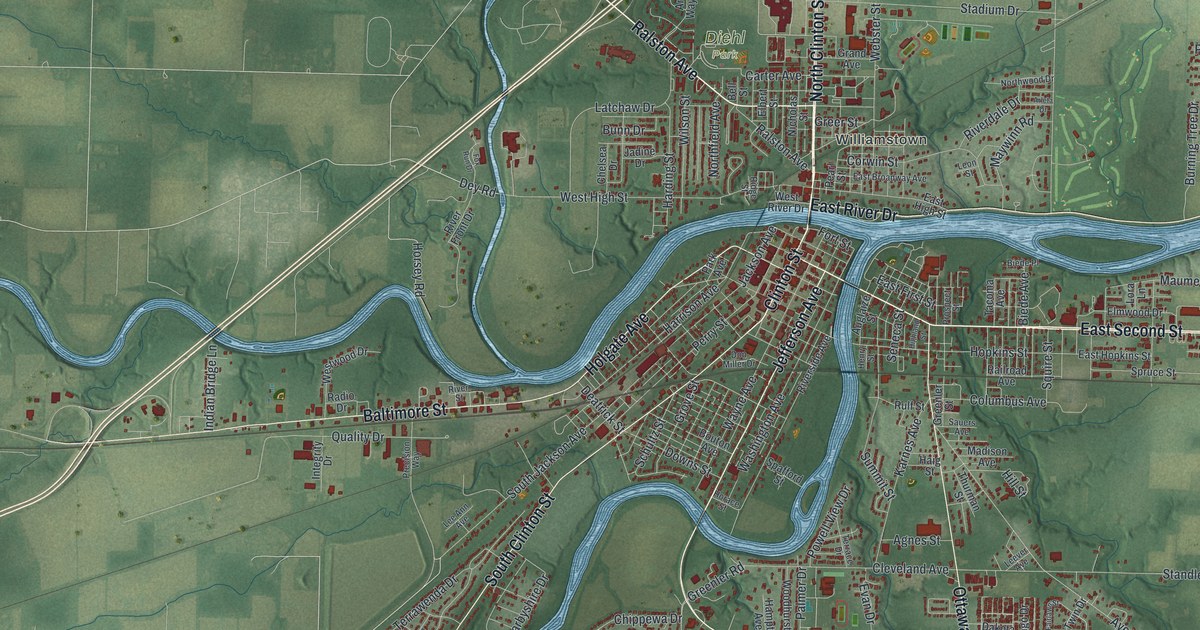 Map of Defiance, Ohio in 2026