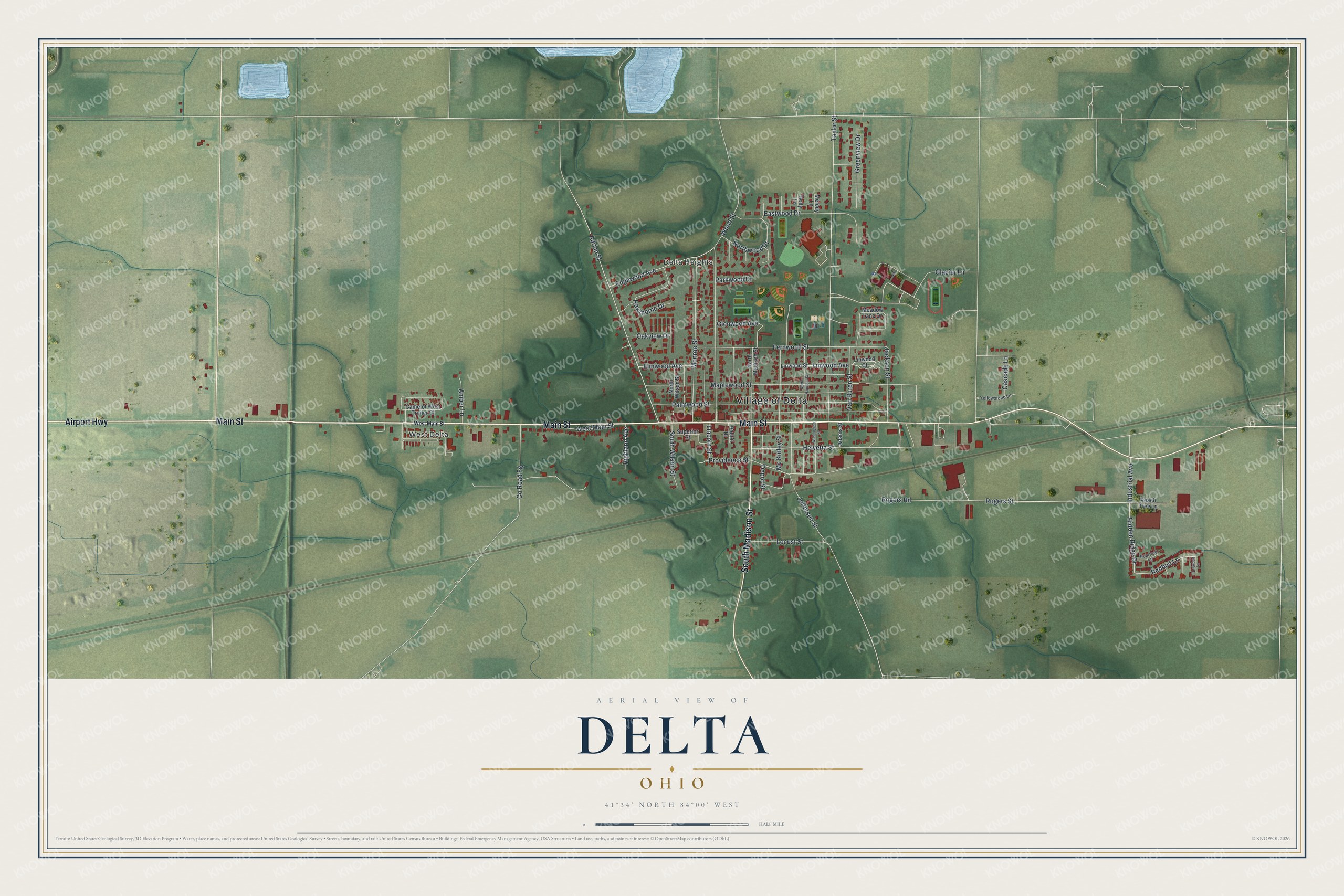 Watermarked full-map preview of Delta, Ohio