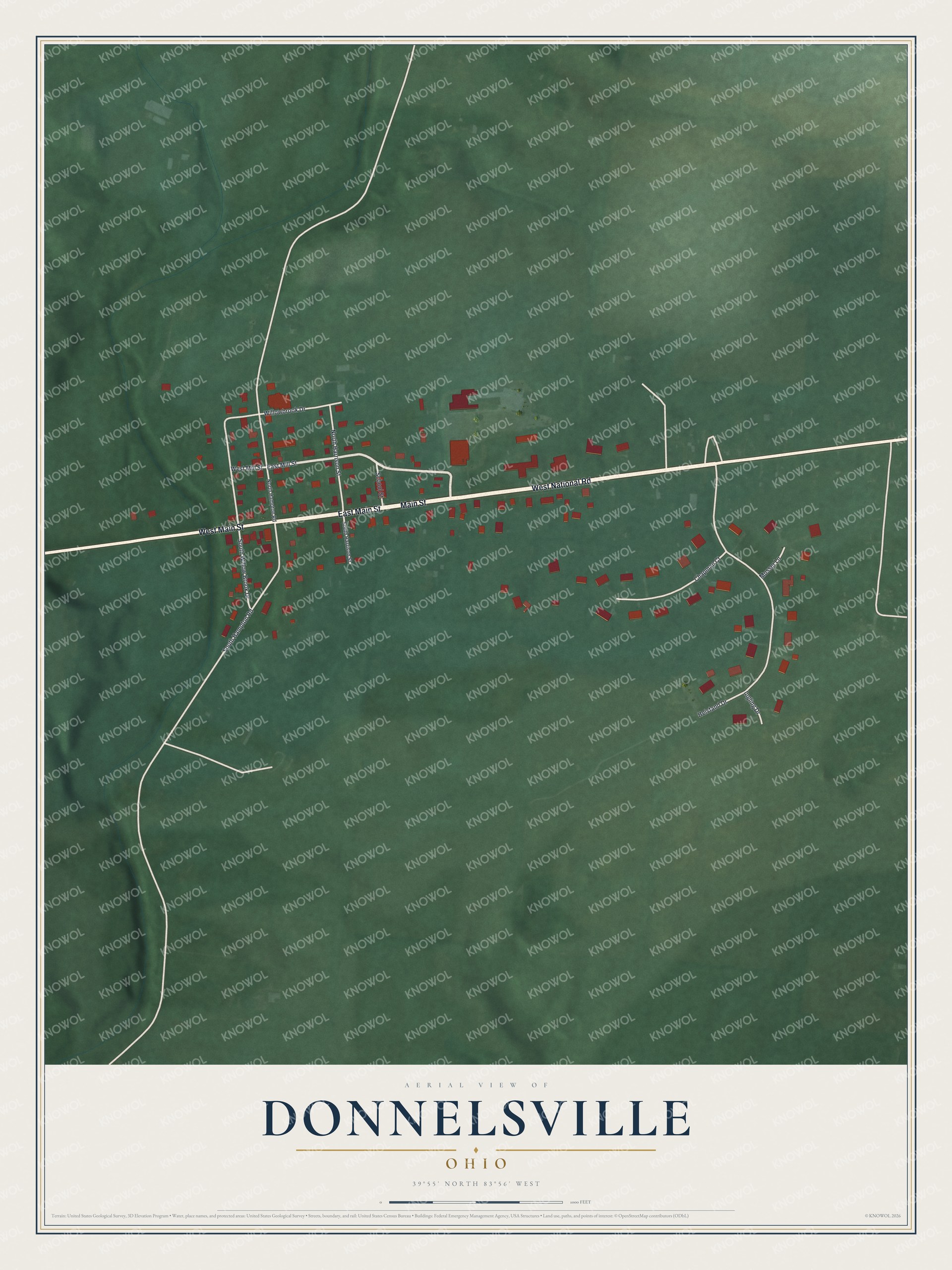 Watermarked full-map preview of Donnelsville, Ohio