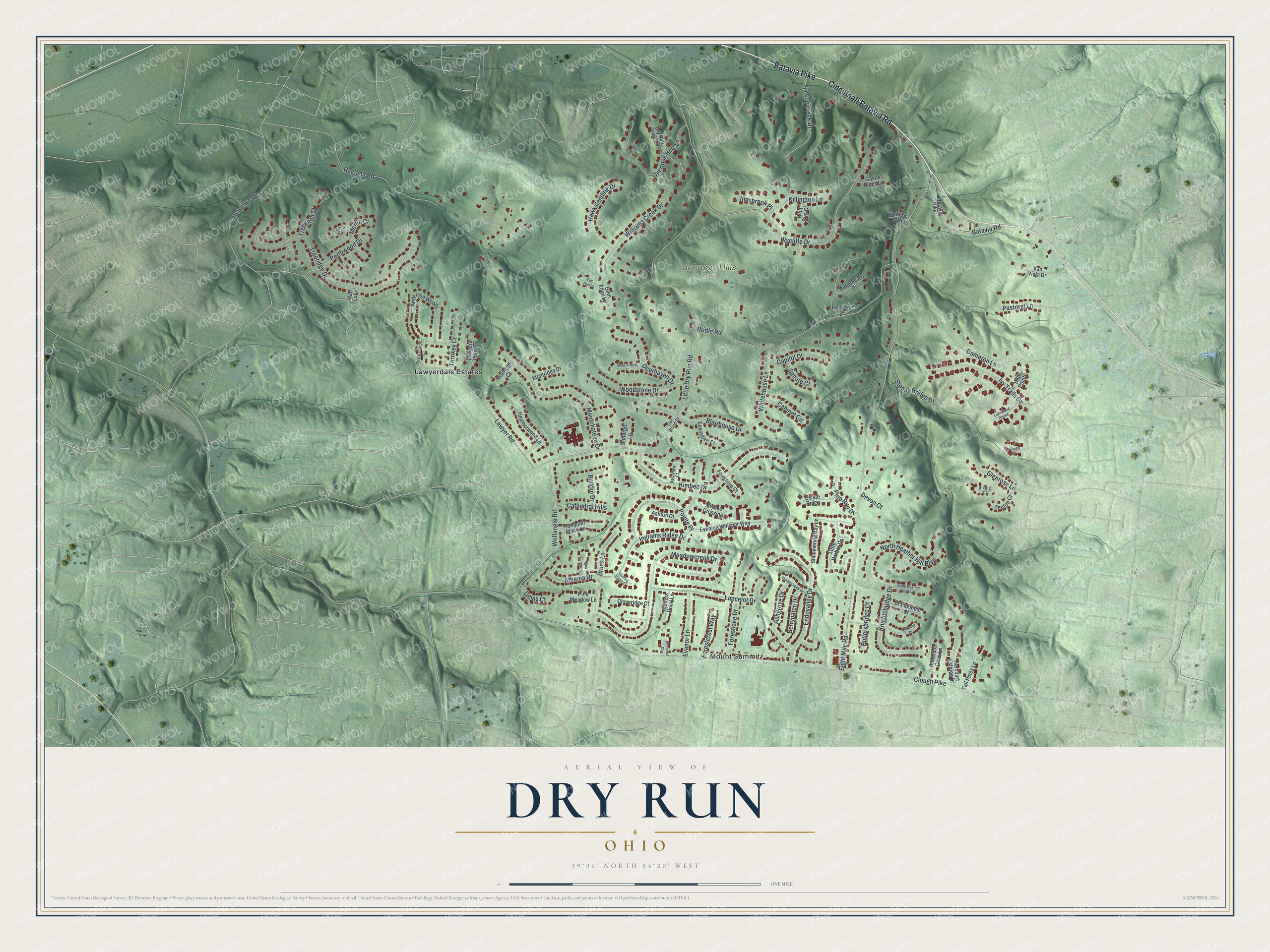 Watermarked full-map preview of Dry Run, Ohio