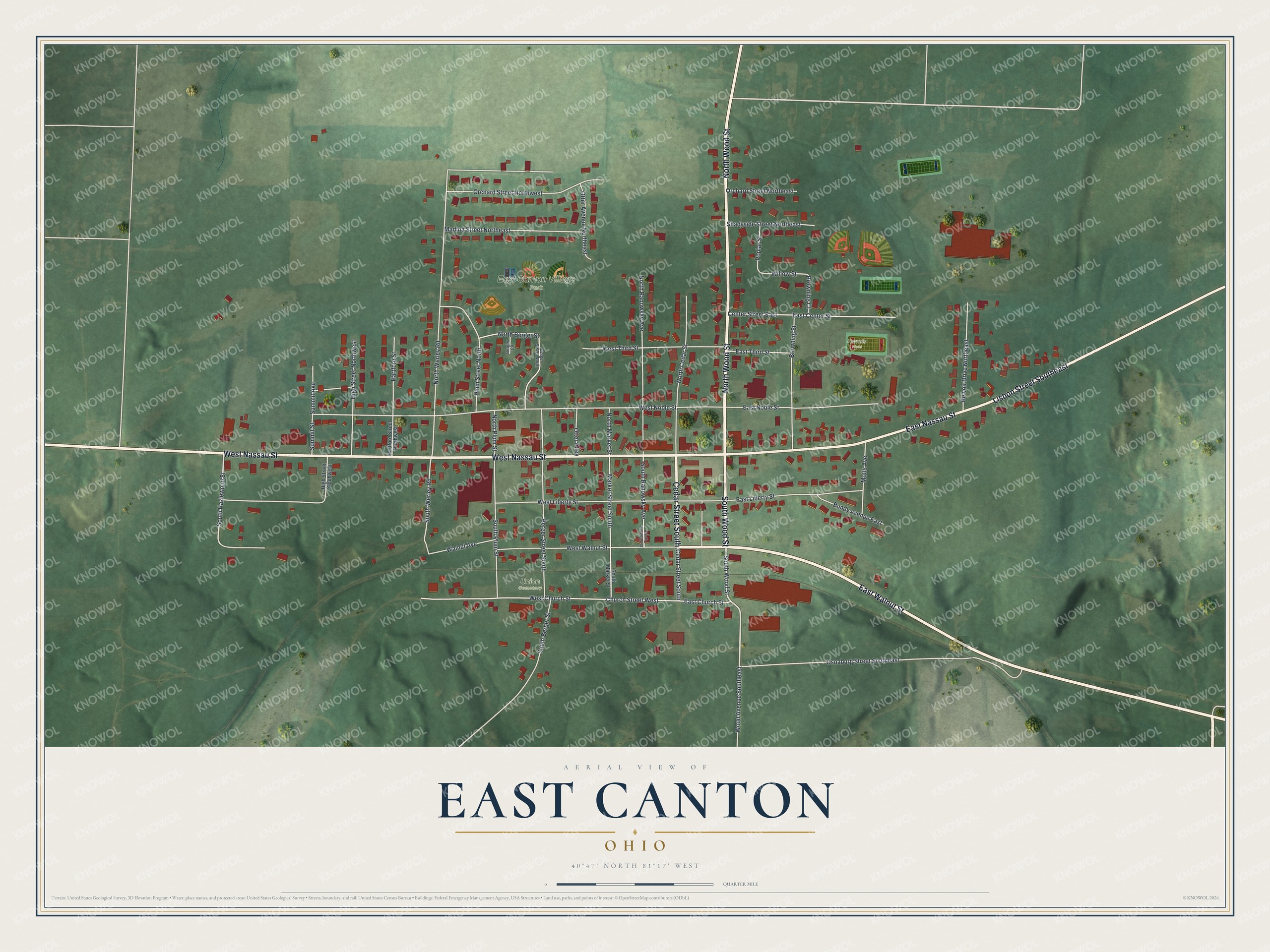 Watermarked full-map preview of East Canton, Ohio