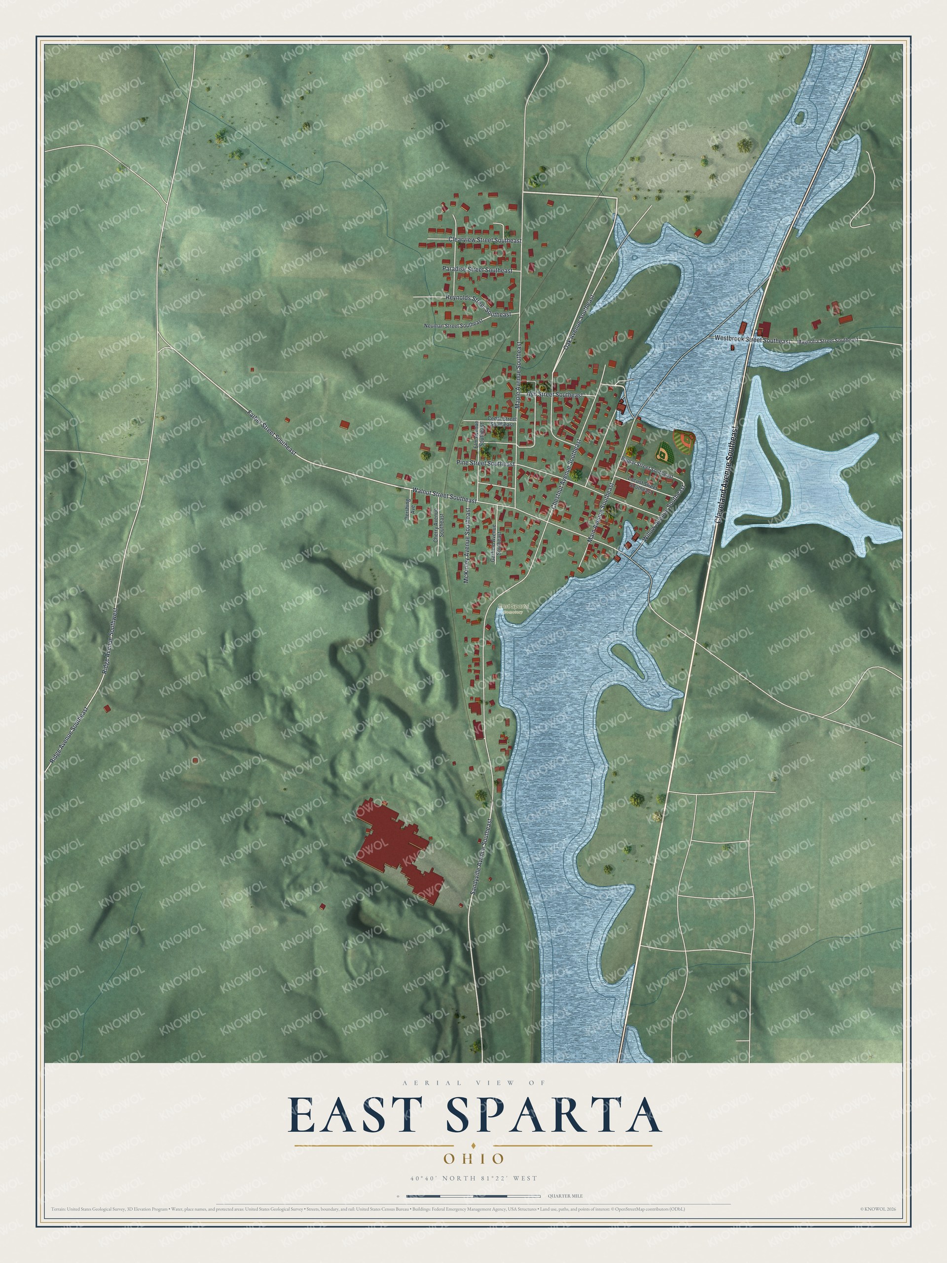 Watermarked full-map preview of East Sparta, Ohio