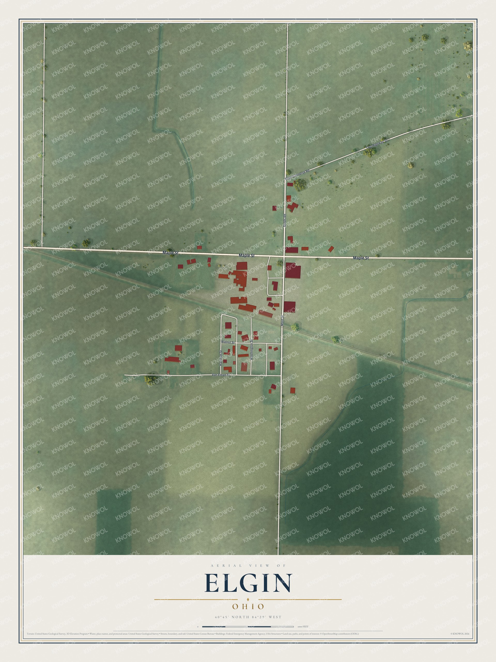 Watermarked full-map preview of Elgin, Ohio