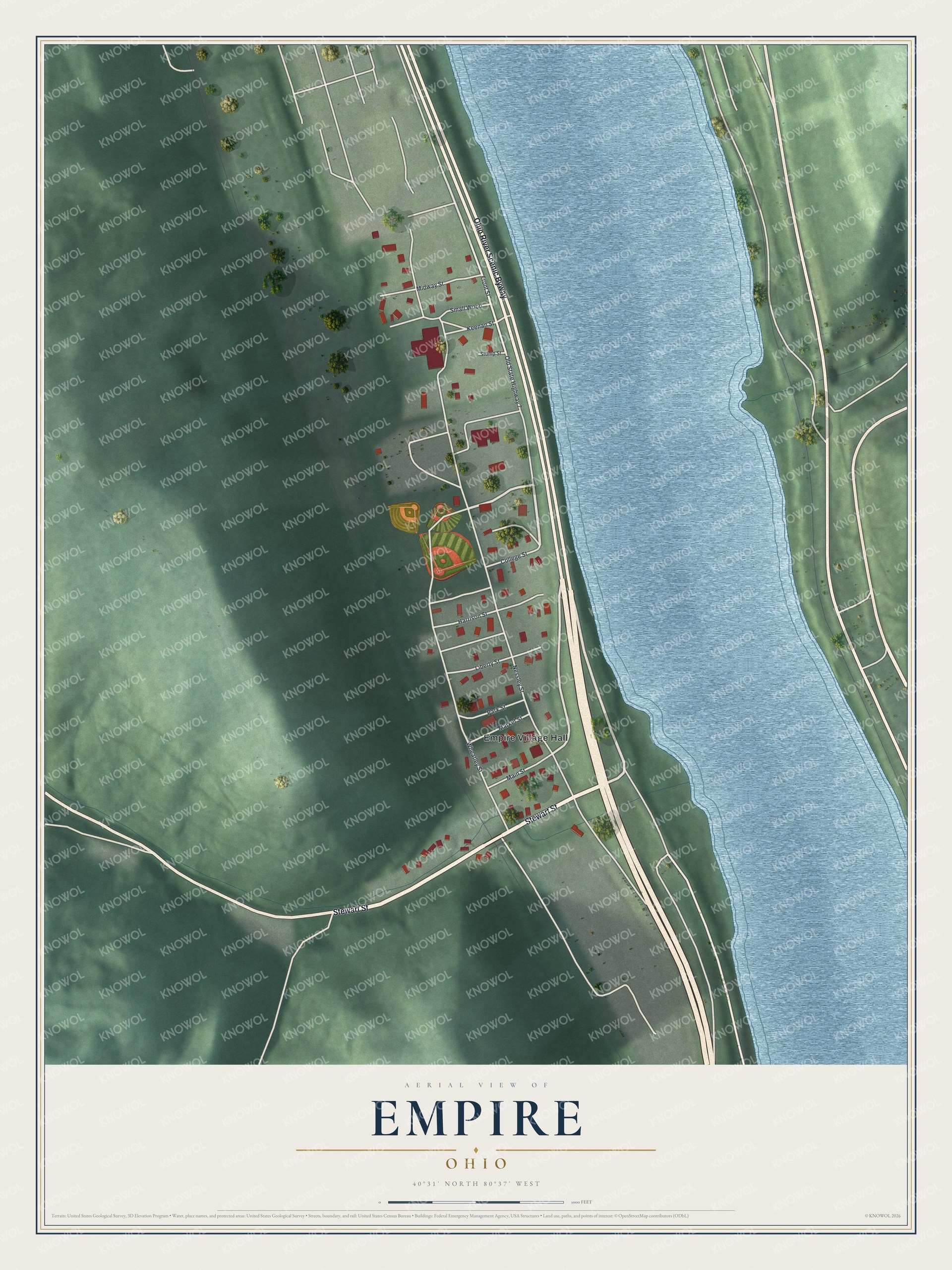 Watermarked full-map preview of Empire, Ohio