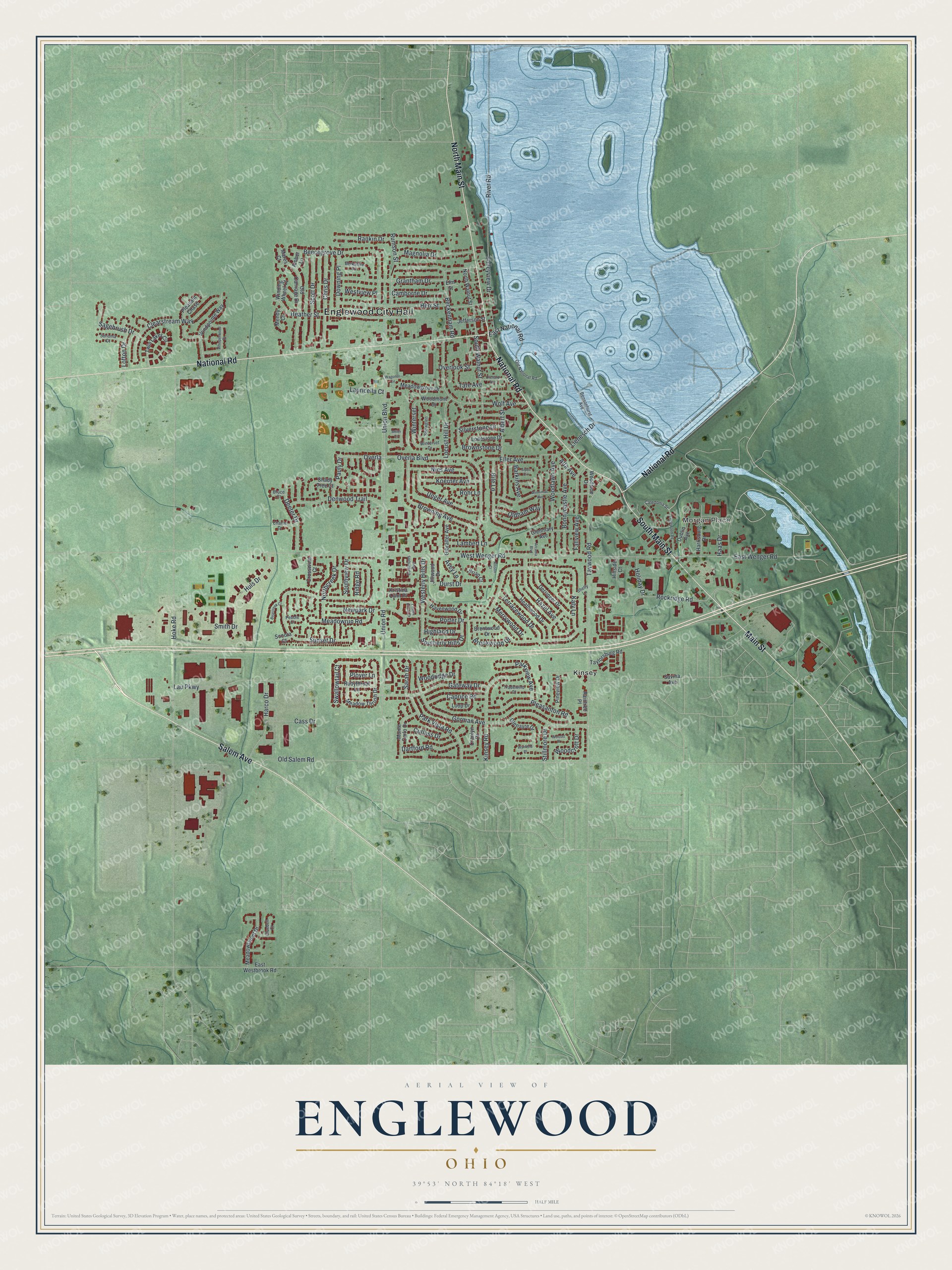 Watermarked full-map preview of Englewood, Ohio