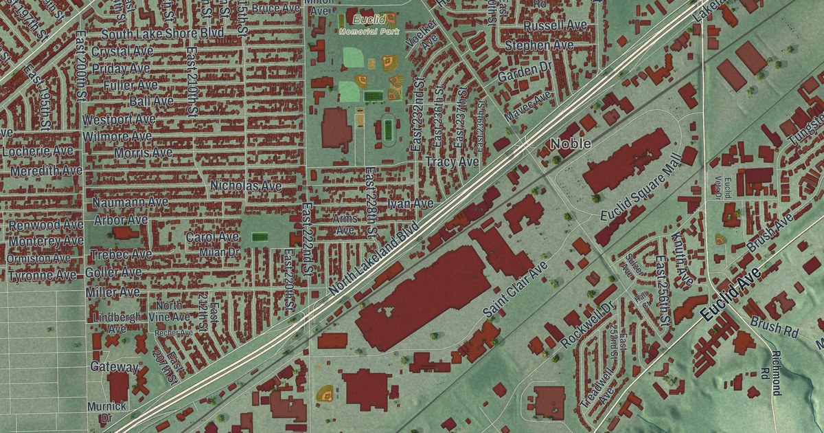 Map of Euclid, Ohio in 2026