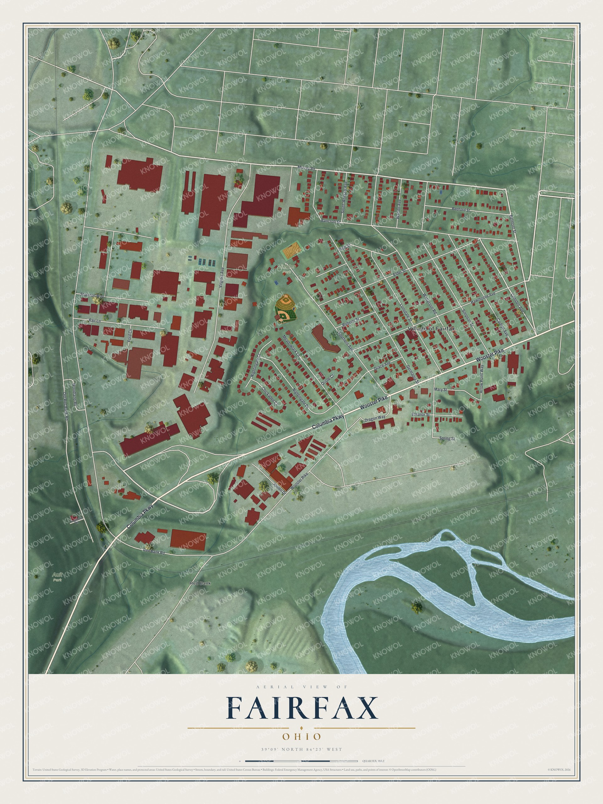 Watermarked full-map preview of Fairfax, Ohio