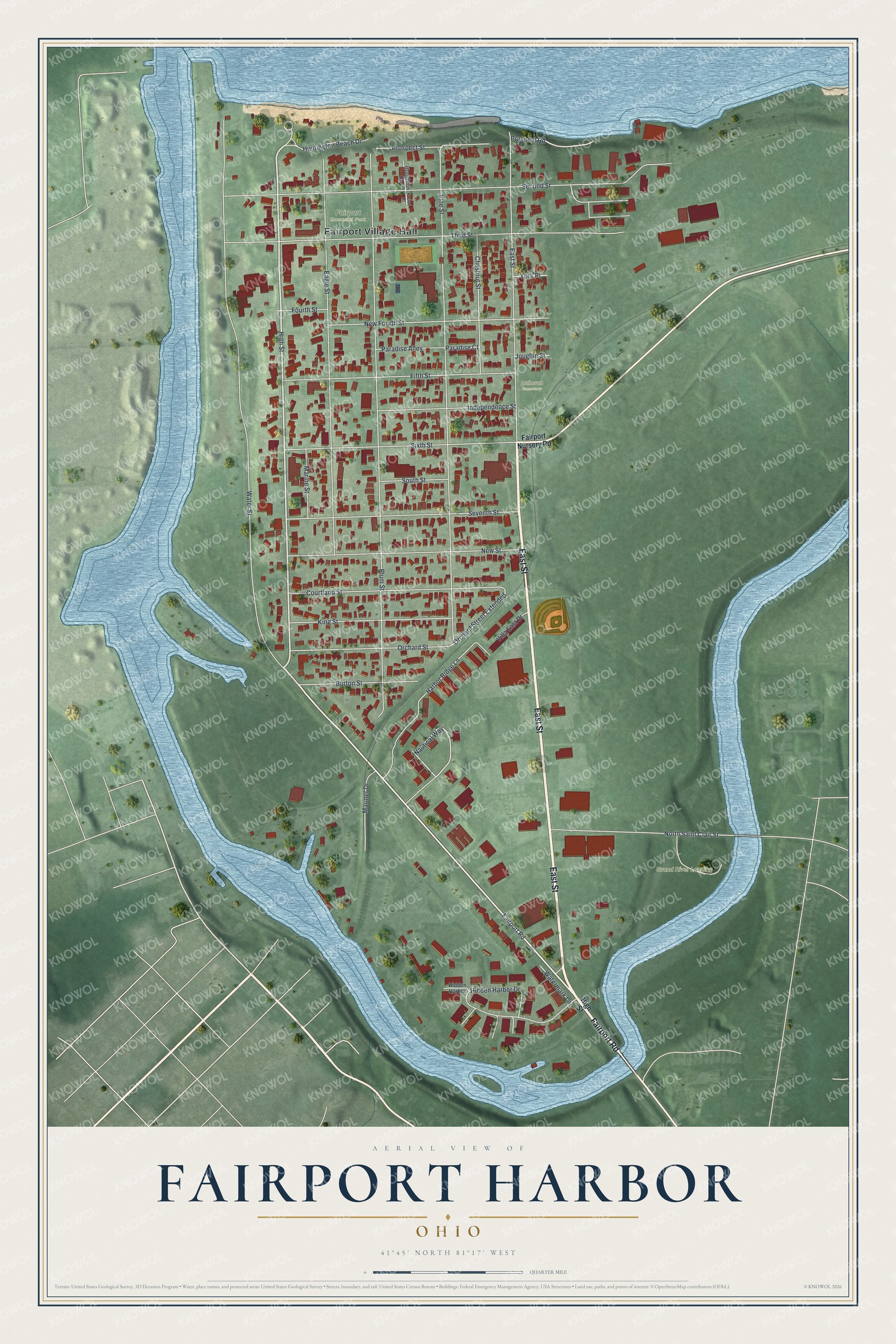 Watermarked full-map preview of Fairport Harbor, Ohio