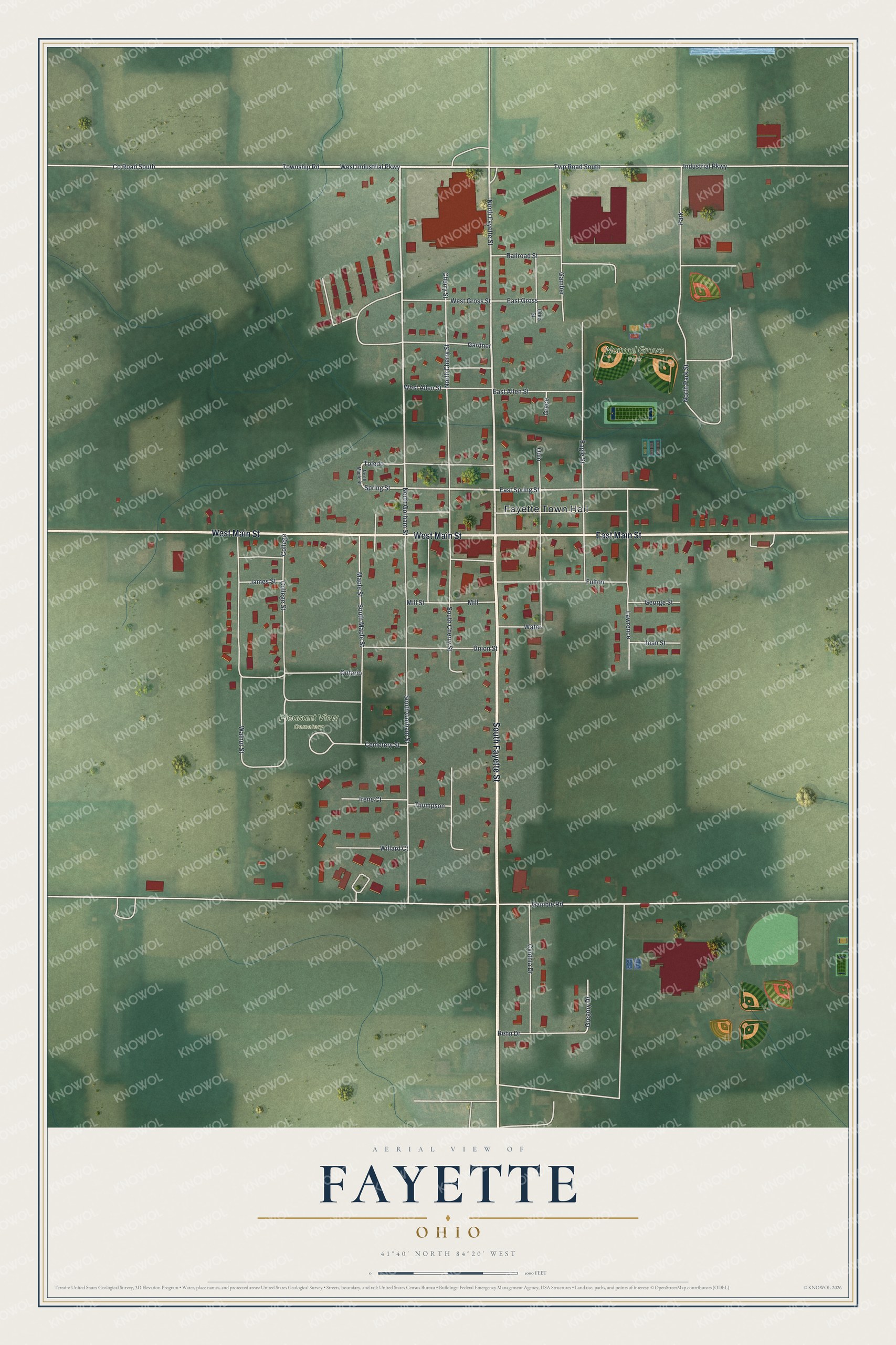 Watermarked full-map preview of Fayette, Ohio