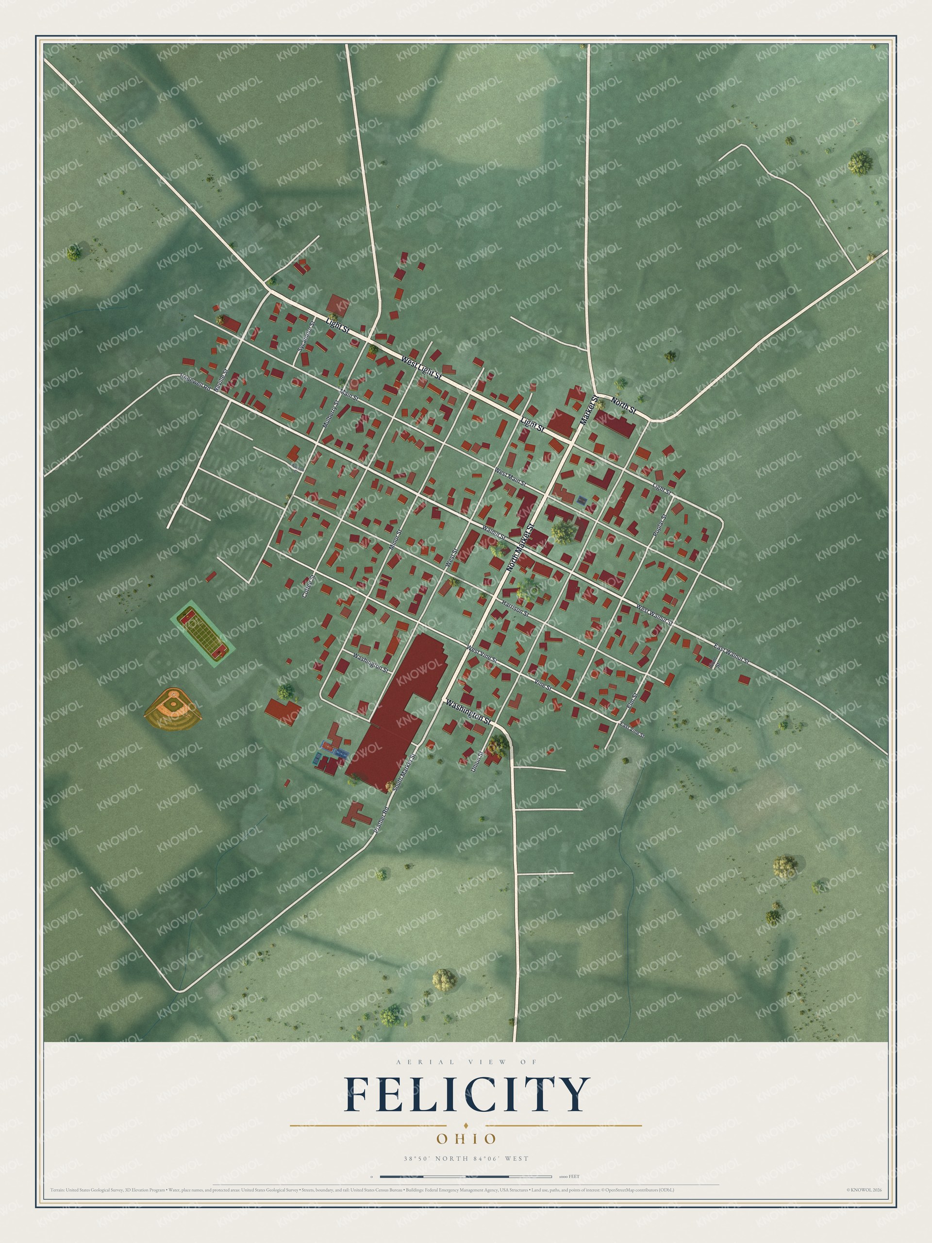 Watermarked full-map preview of Felicity, Ohio
