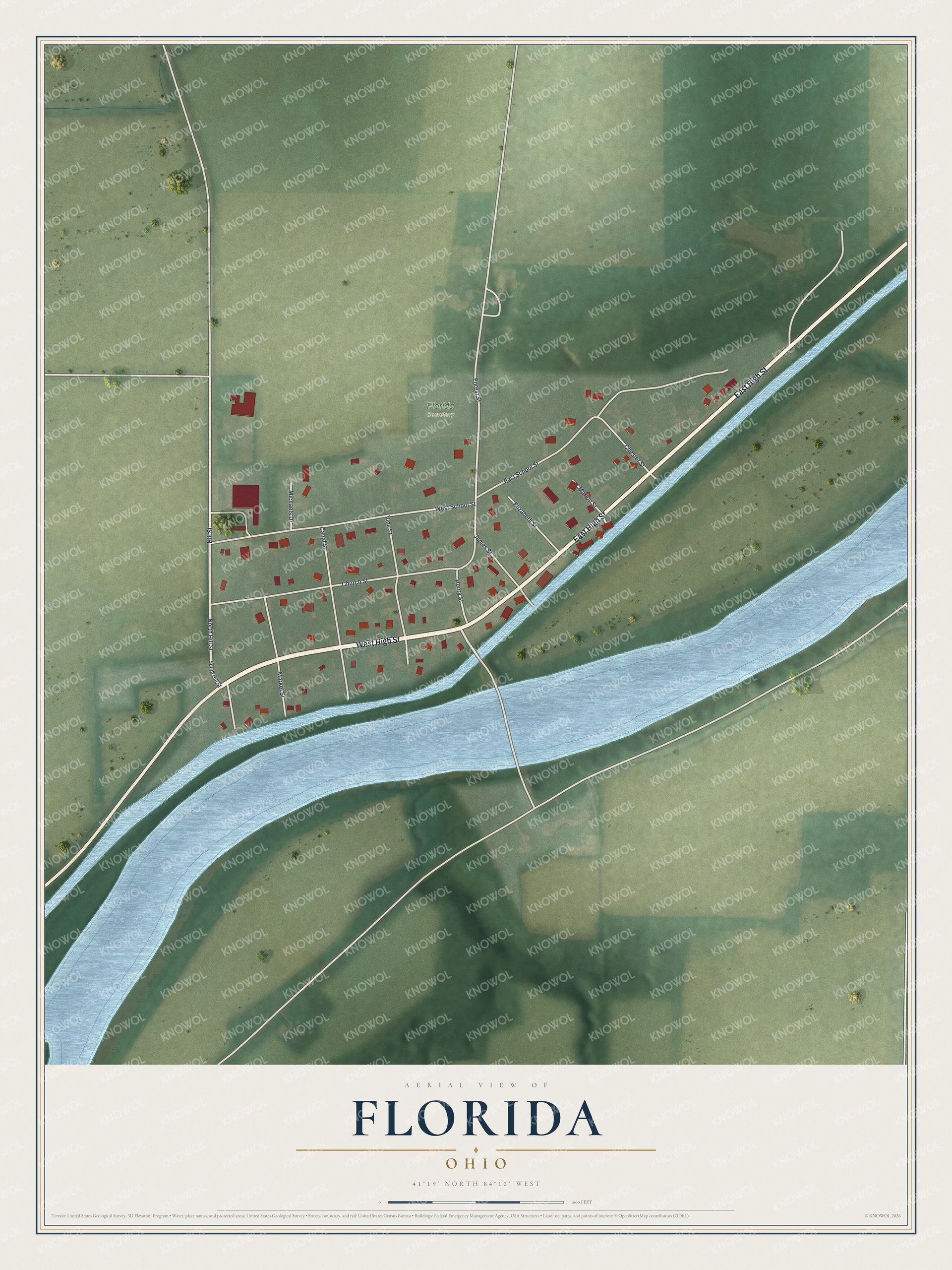 Watermarked full-map preview of Florida, Ohio