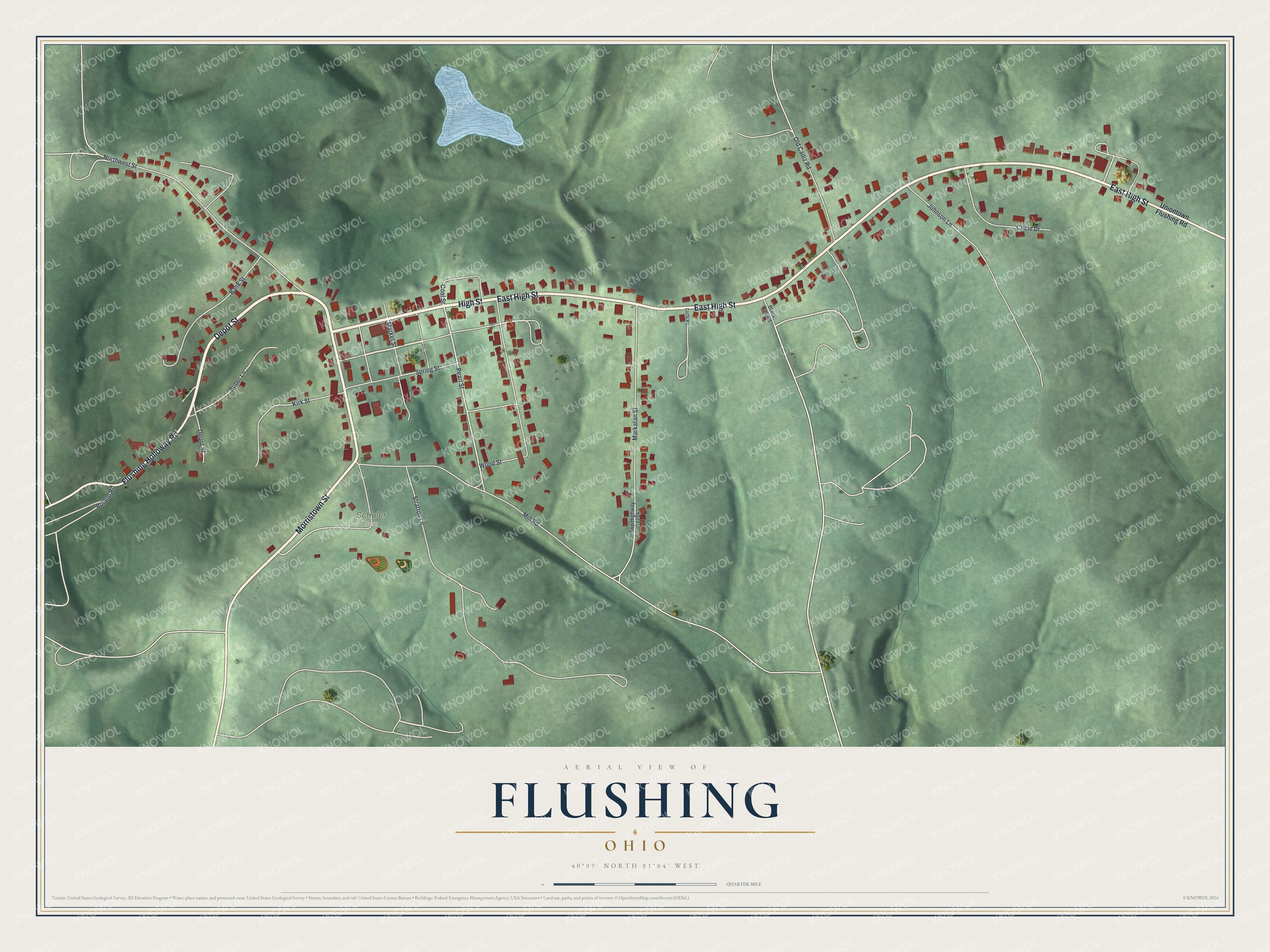 Watermarked full-map preview of Flushing, Ohio