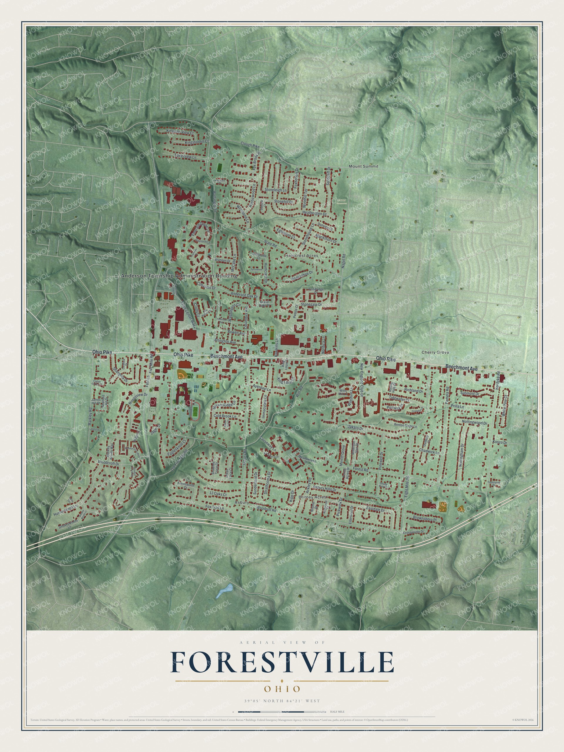 Watermarked full-map preview of Forestville, Ohio