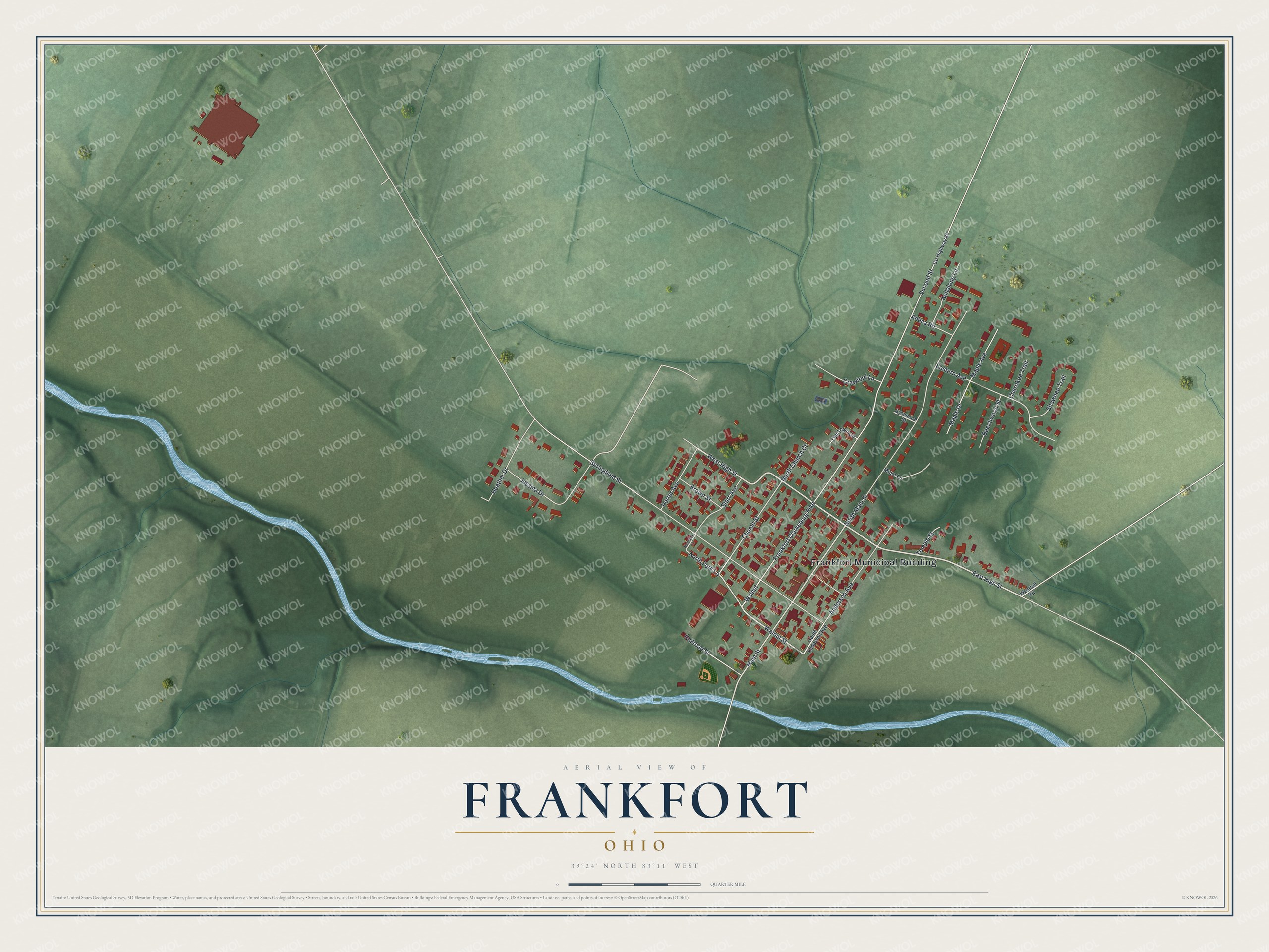Watermarked full-map preview of Frankfort, Ohio
