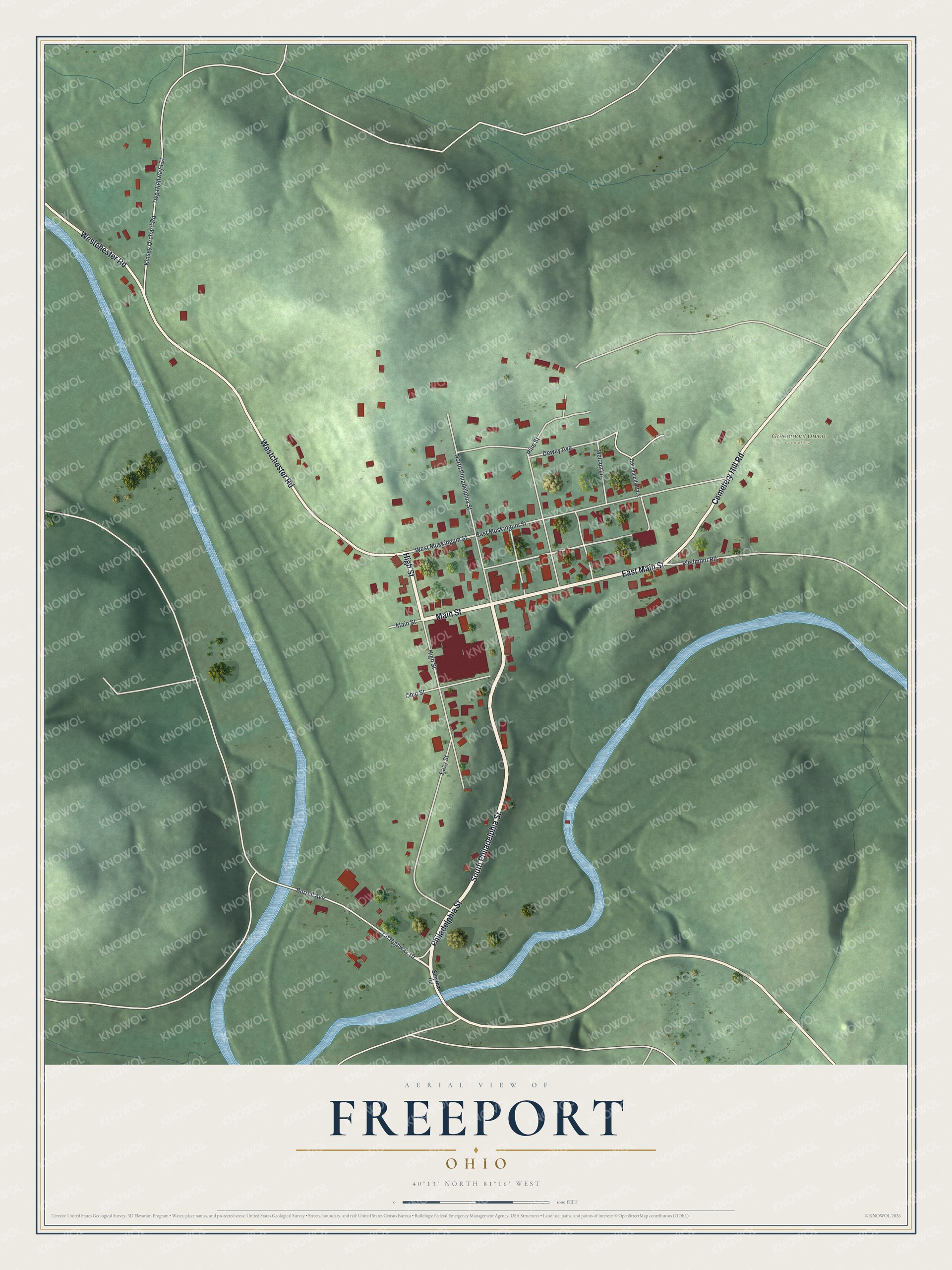 Watermarked full-map preview of Freeport, Ohio