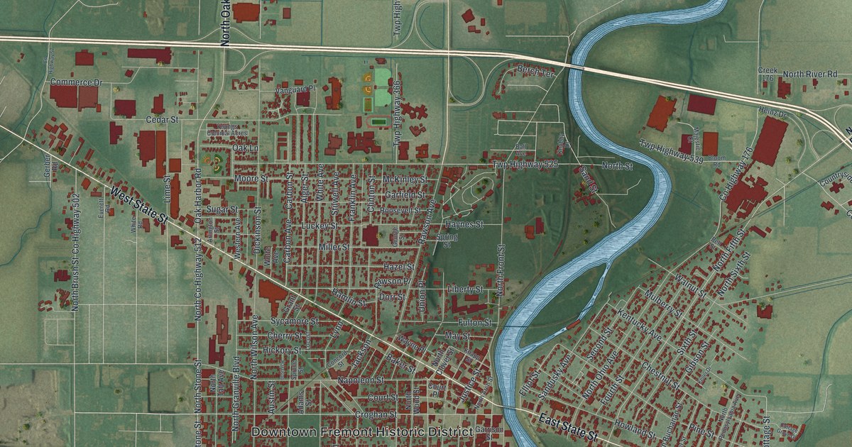 Map of Fremont, Ohio in 2026