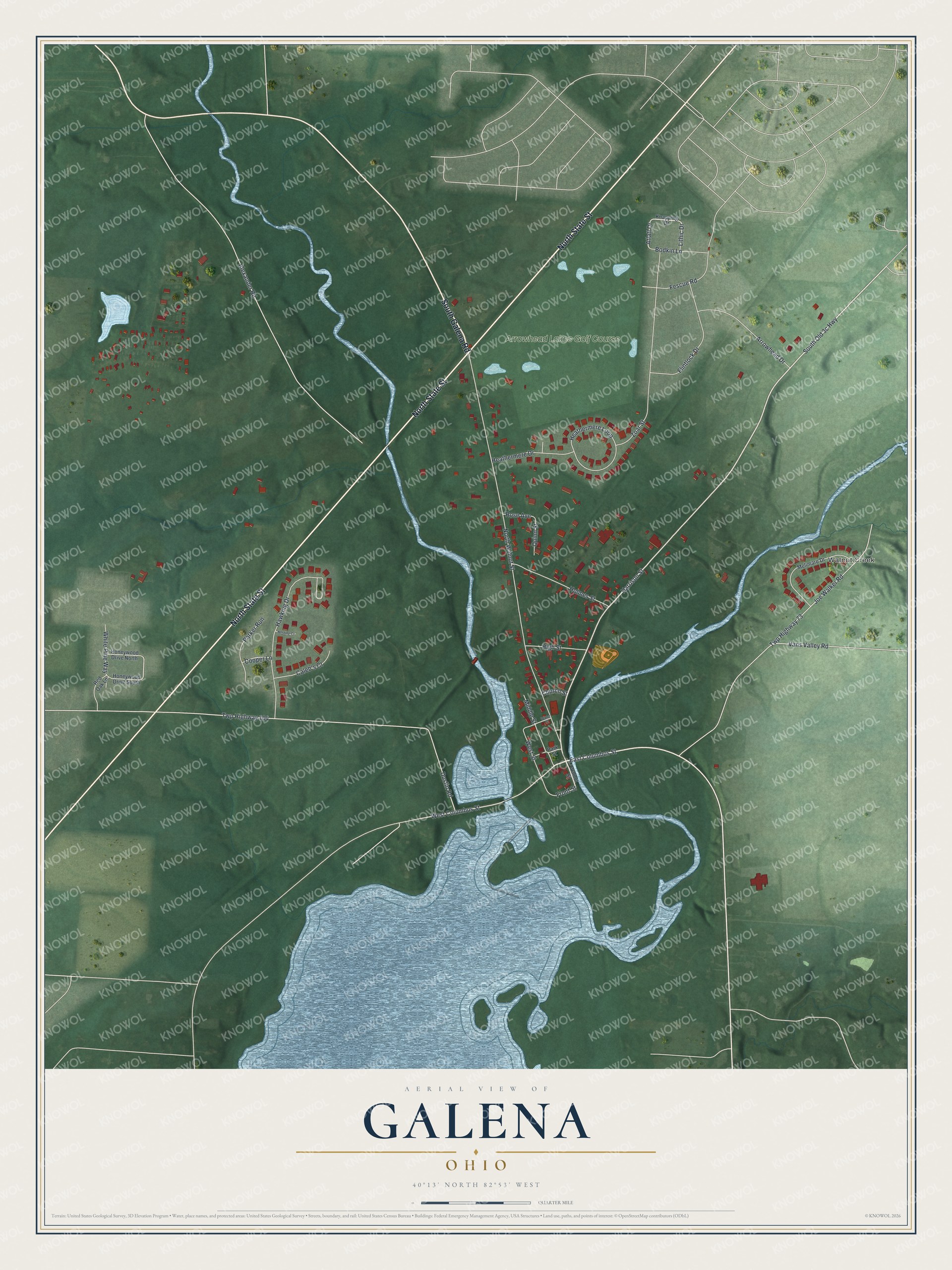 Watermarked full-map preview of Galena, Ohio
