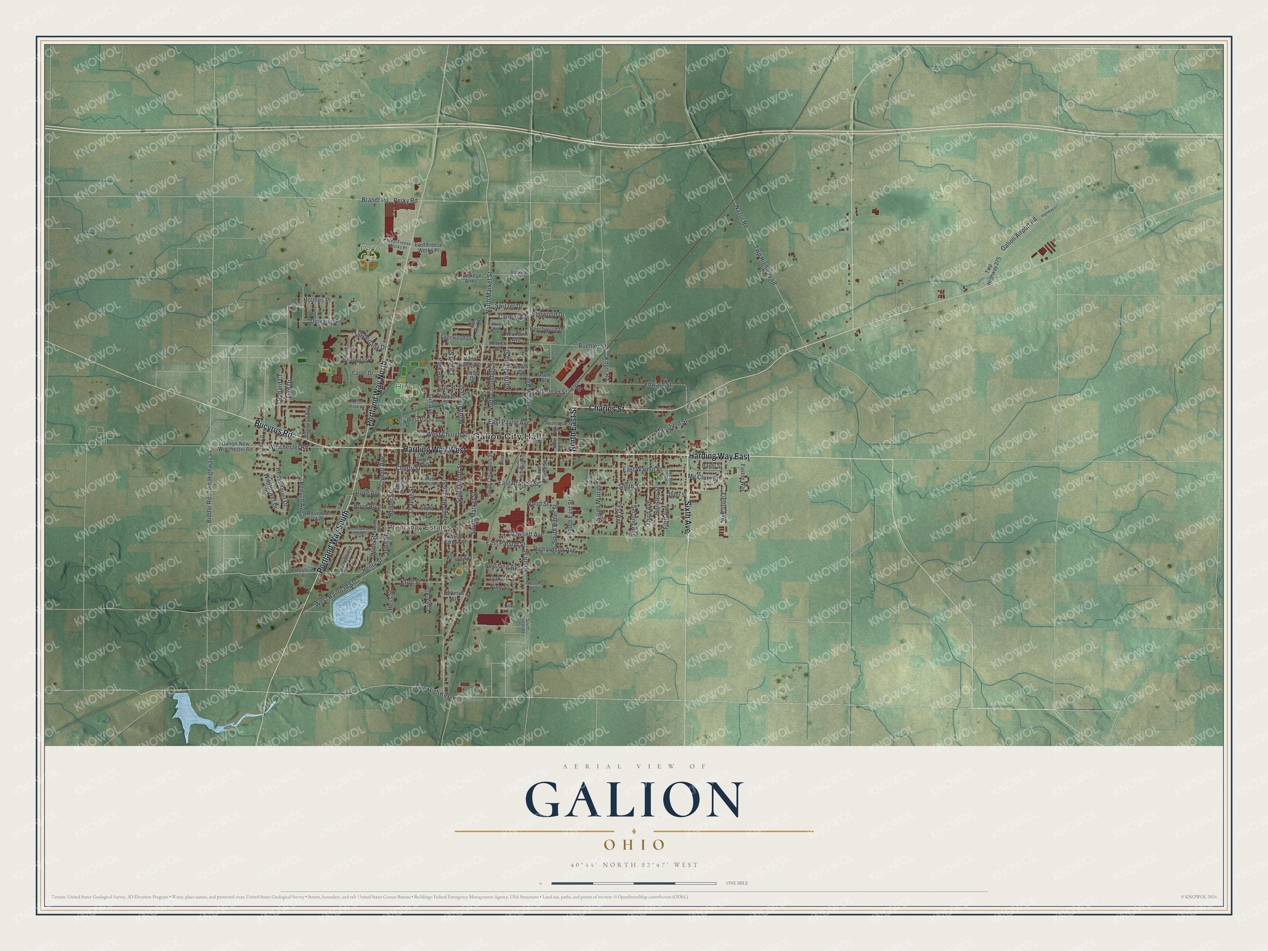 Watermarked full-map preview of Galion, Ohio