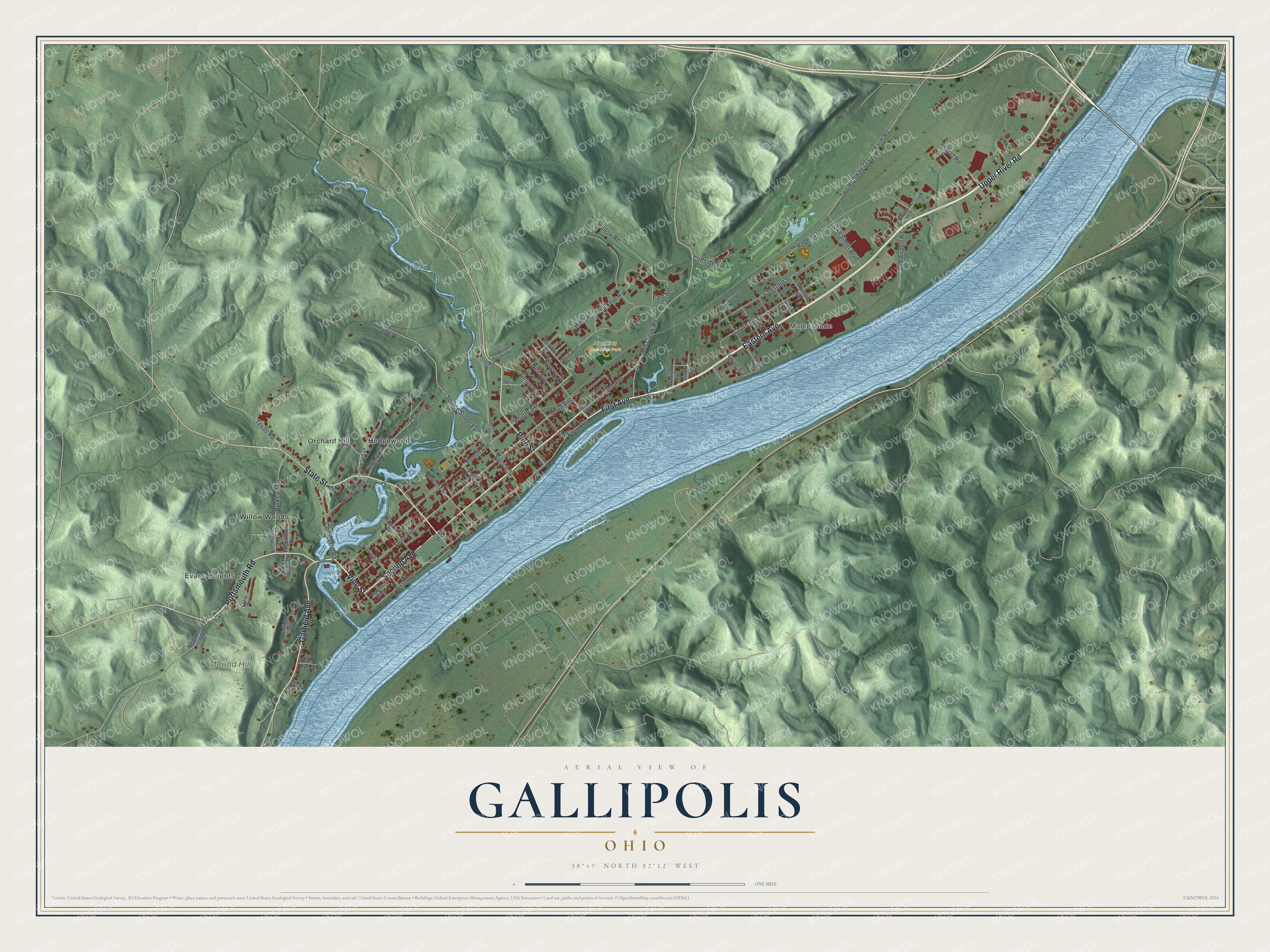 Watermarked full-map preview of Gallipolis, Ohio