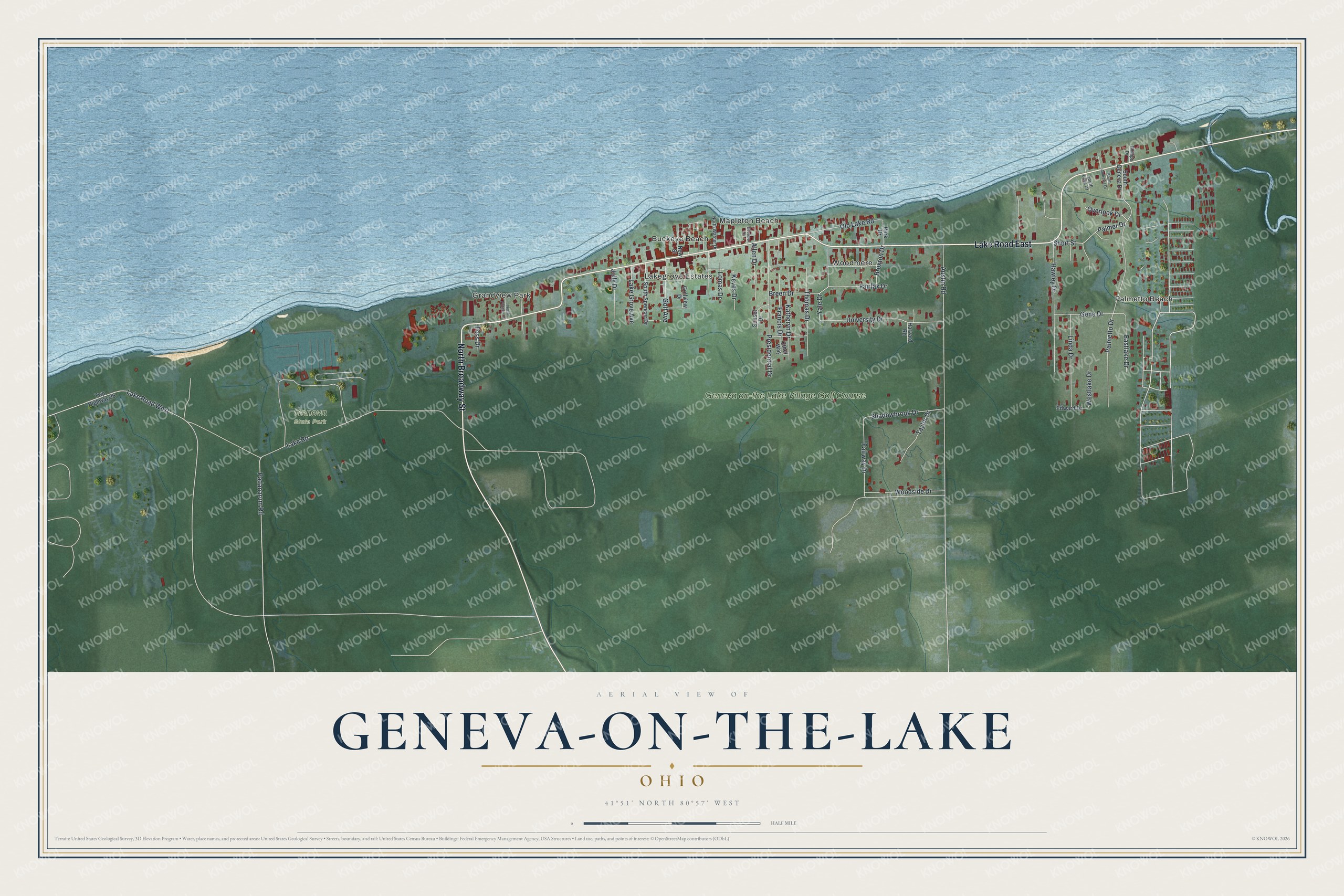 Watermarked full-map preview of Geneva-on-the-Lake, Ohio