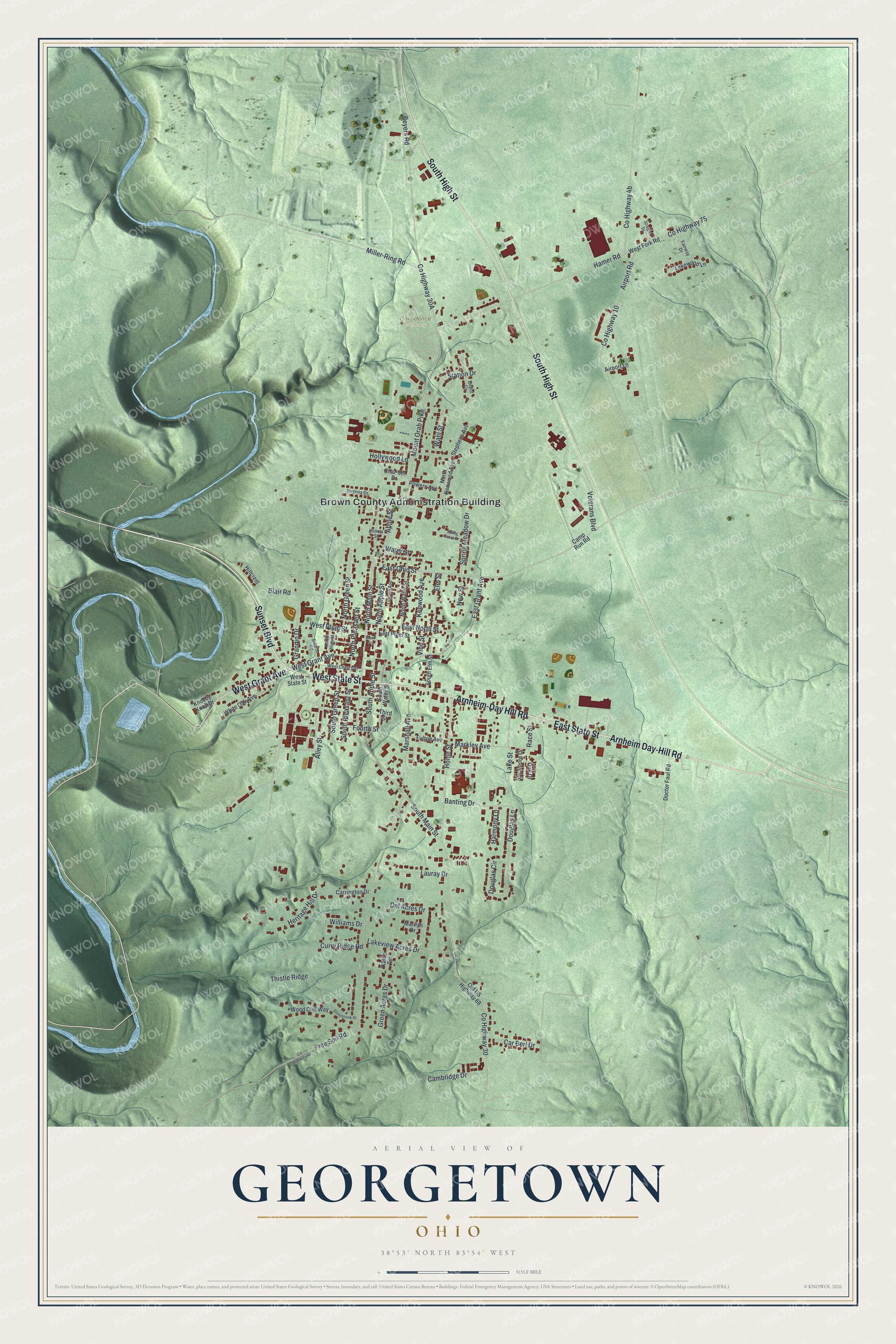 Watermarked full-map preview of Georgetown, Ohio