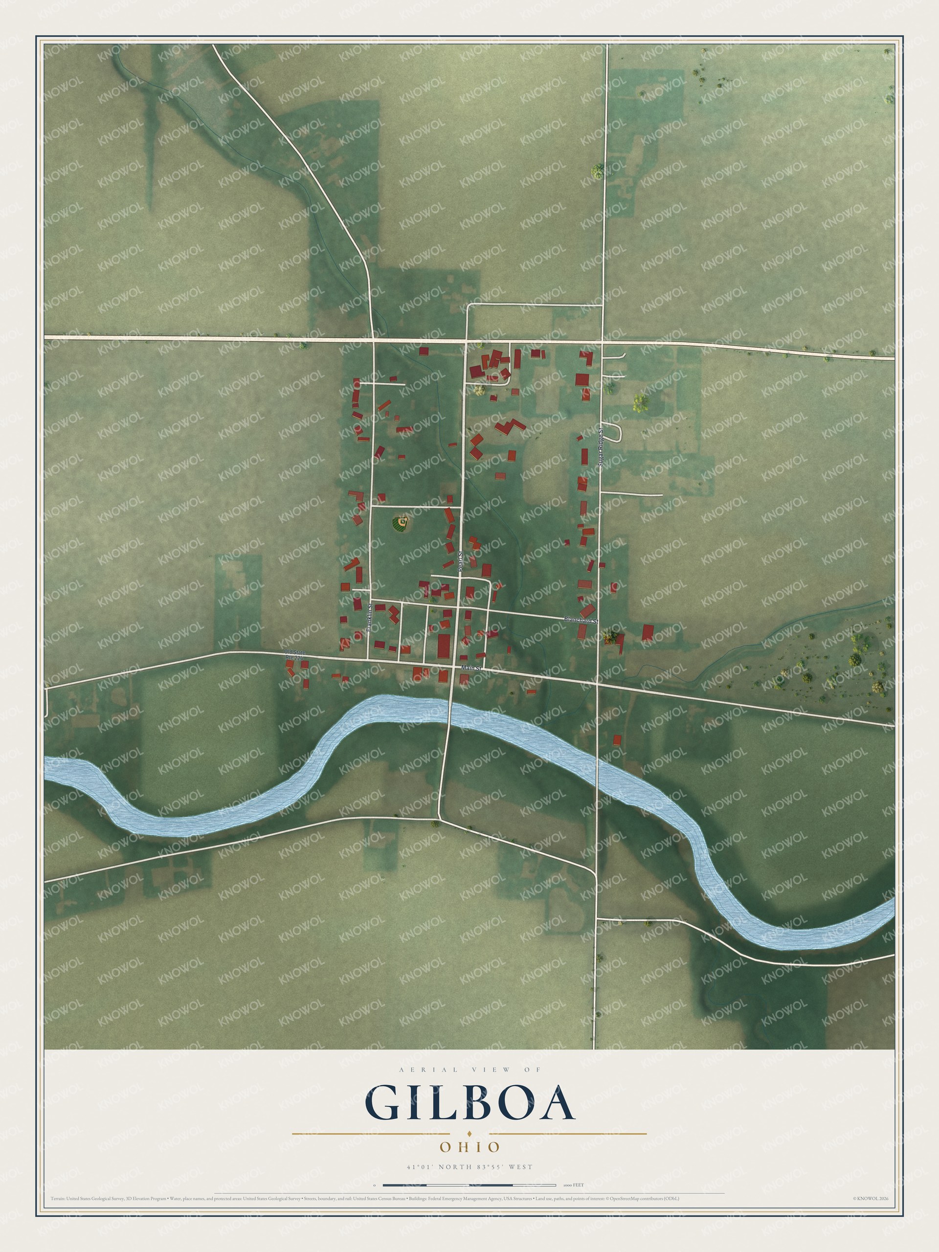 Watermarked full-map preview of Gilboa, Ohio