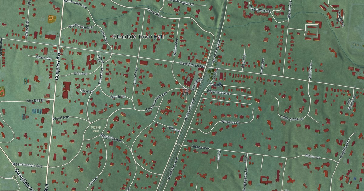 Map of Glendale, Ohio in 2026