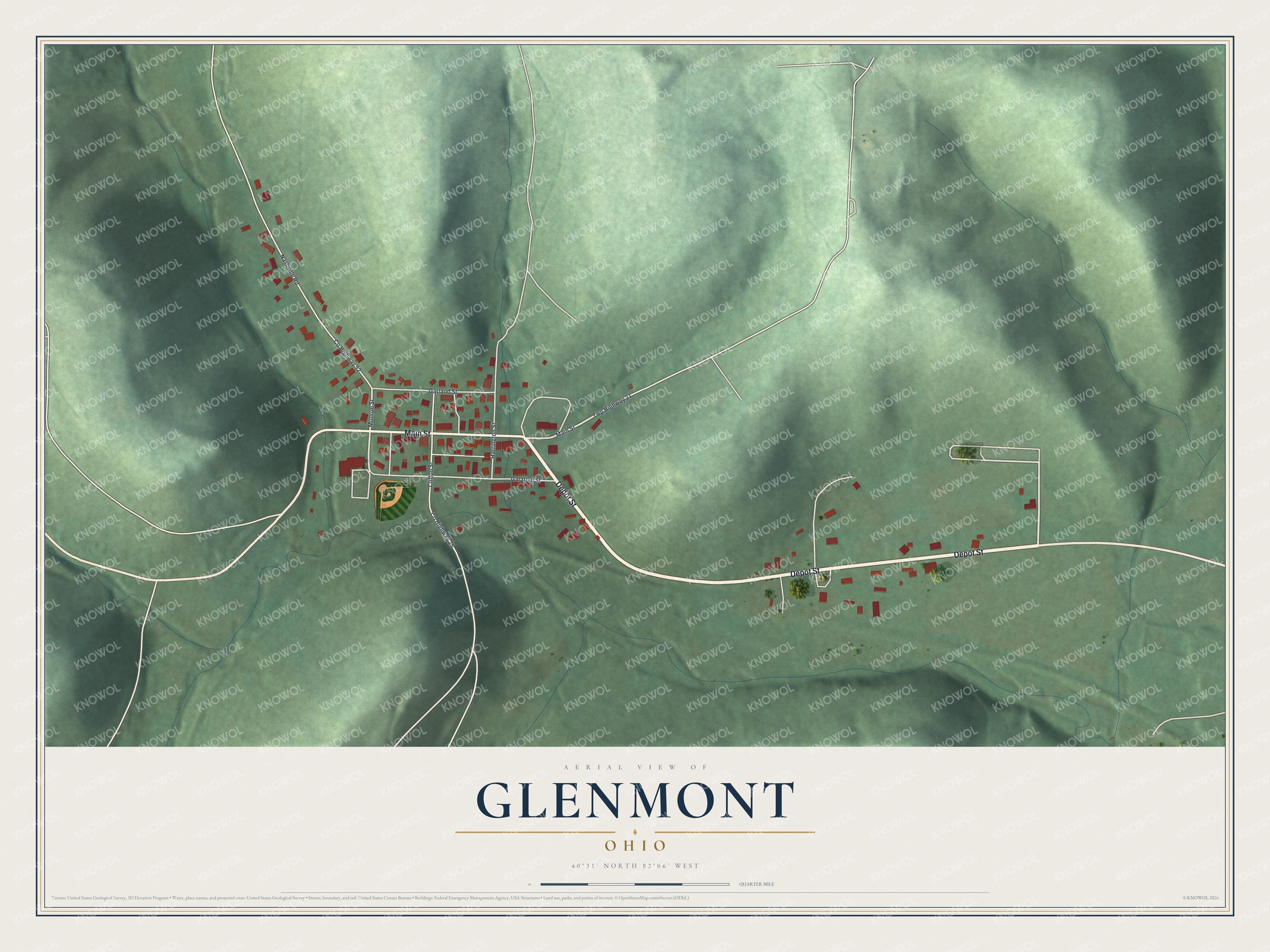 Watermarked full-map preview of Glenmont, Ohio