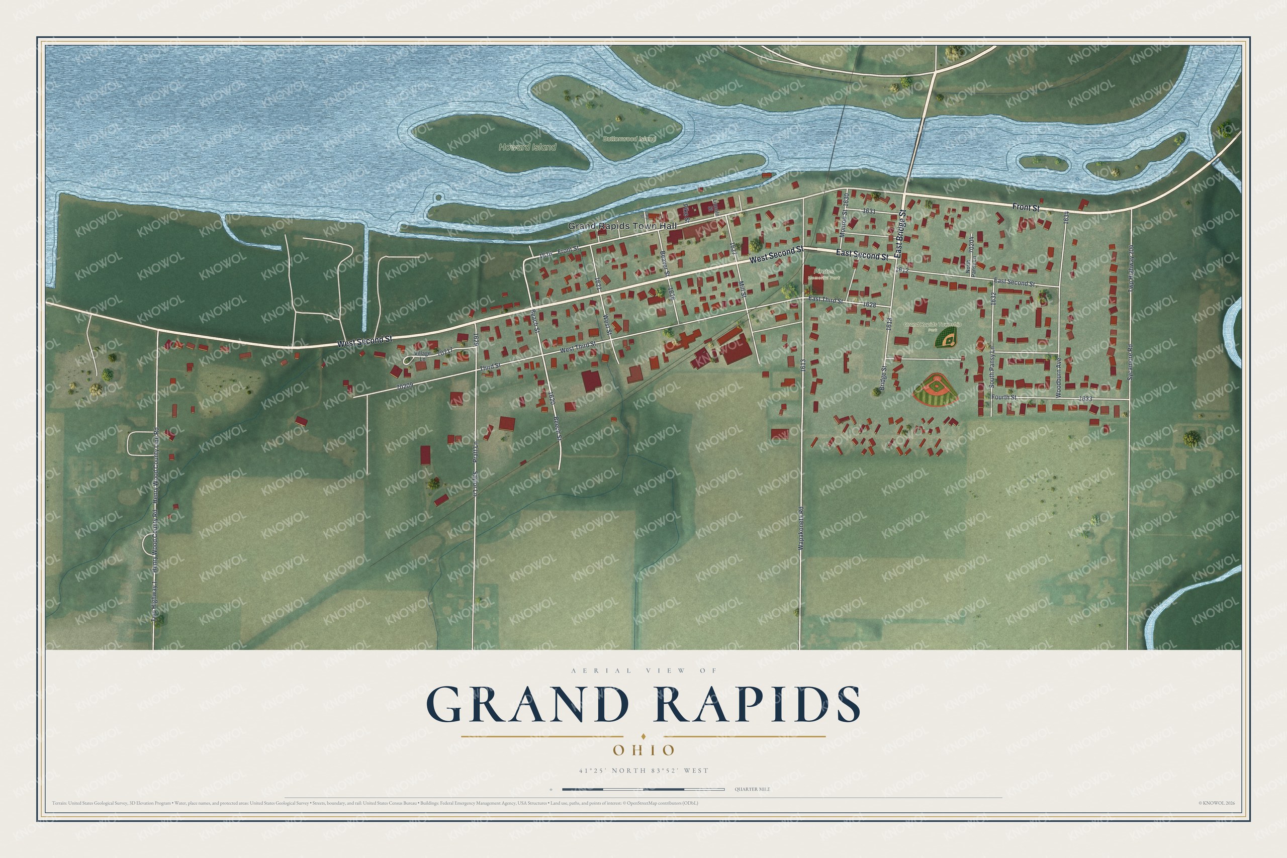Watermarked full-map preview of Grand Rapids, Ohio