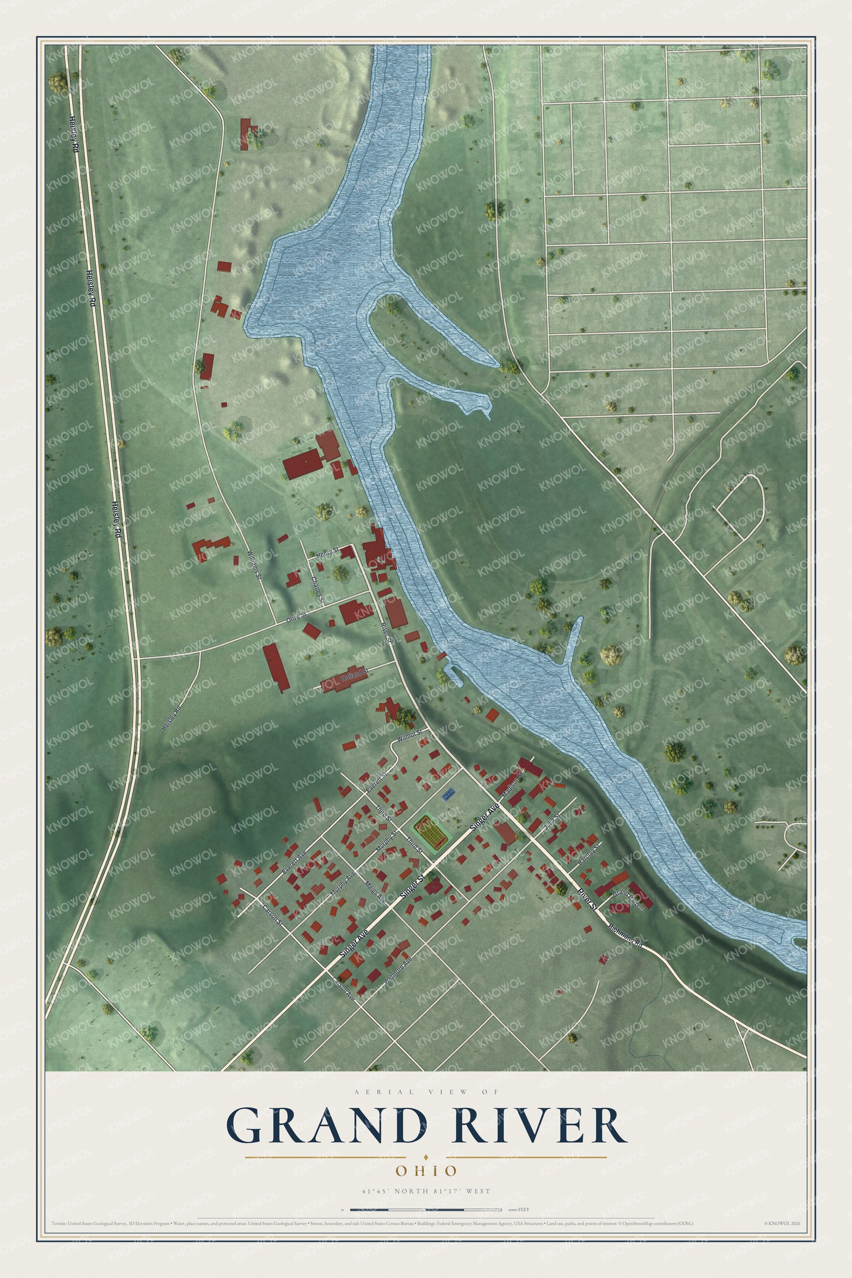 Watermarked full-map preview of Grand River, Ohio